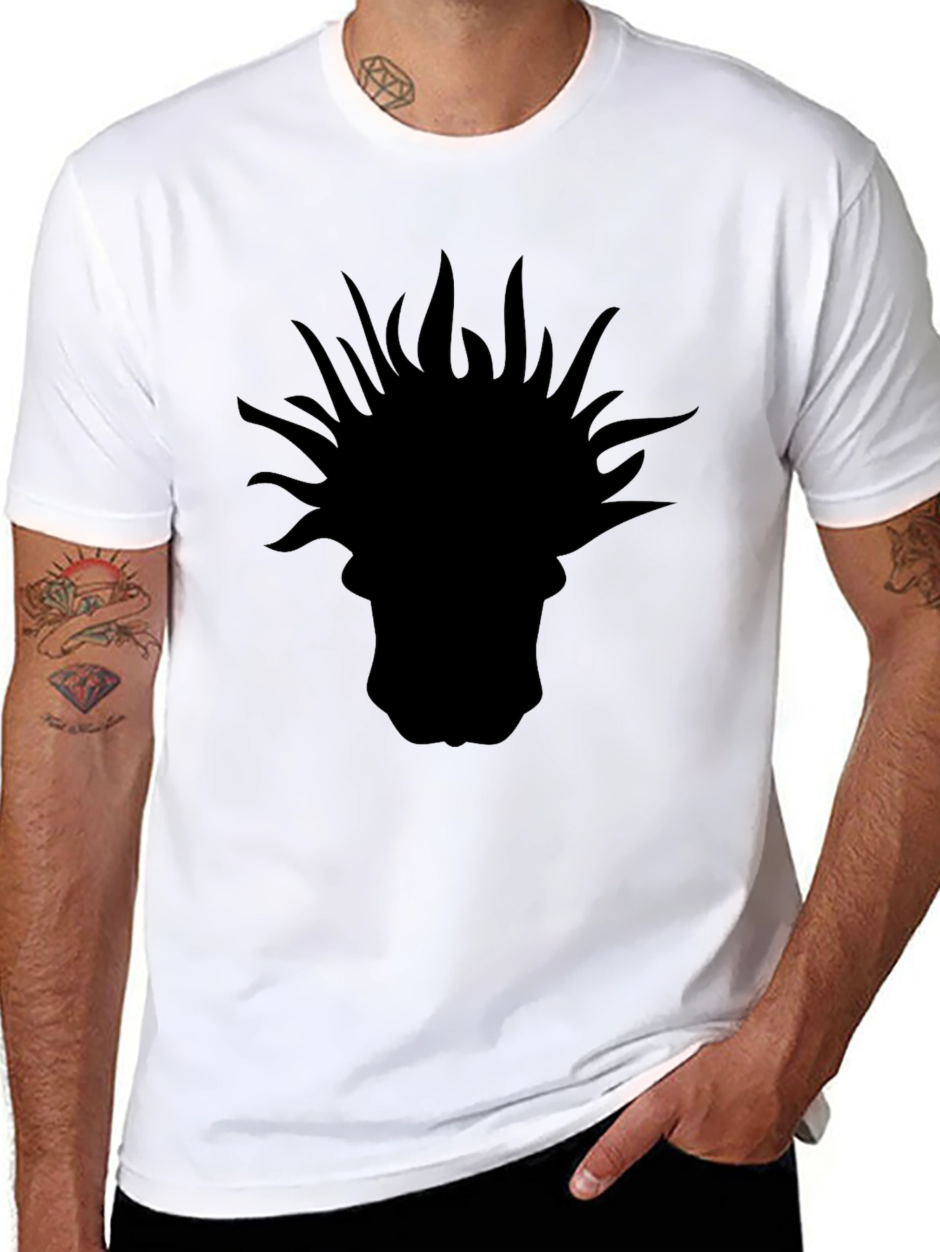 Black Silhouette Graphic Tee - Unique Design view 8
