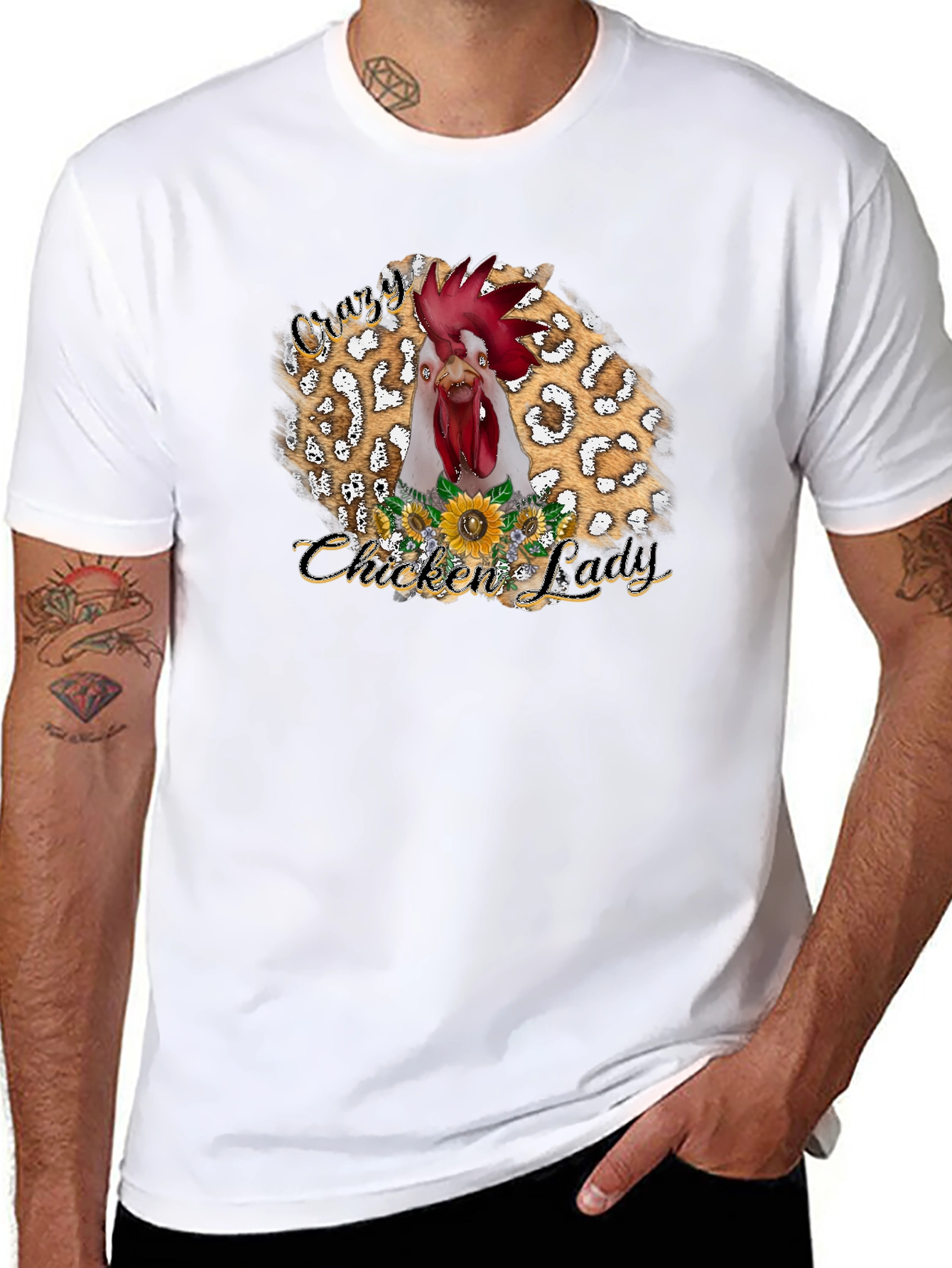 Black Crazy Chicken Lady T-Shirt view 8