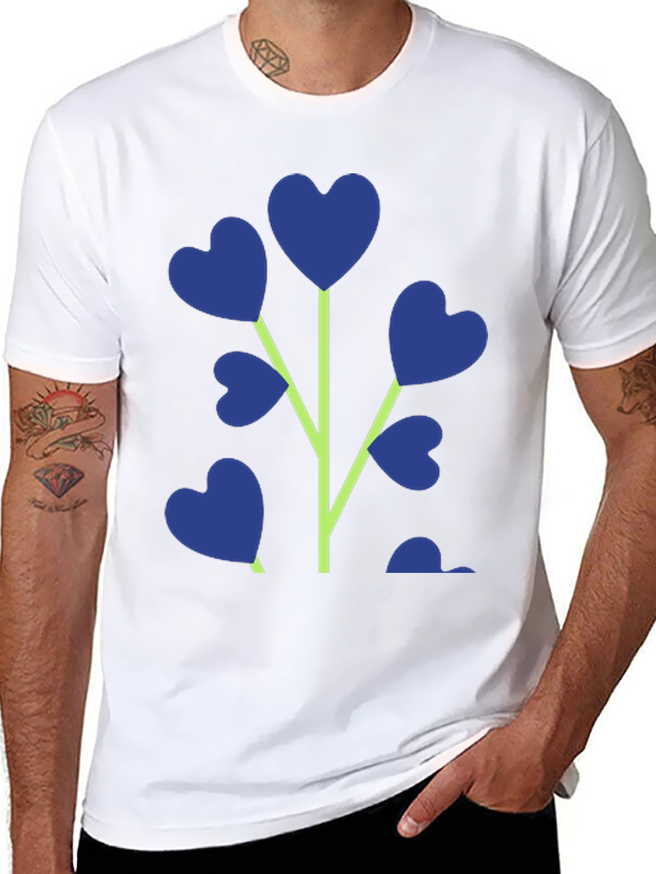 Black Heart Plant Graphic T-Shirt - Stylish Men's Tee view 8