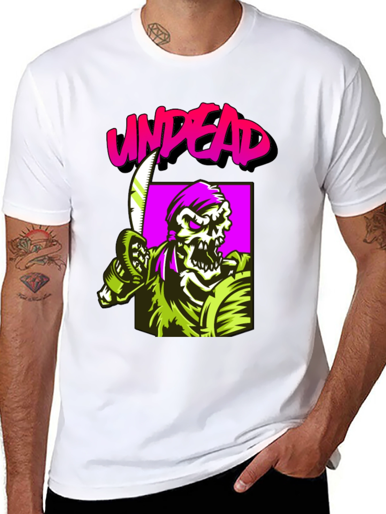 Black Undead Graphic Tee - Black Cotton Shirt view 8