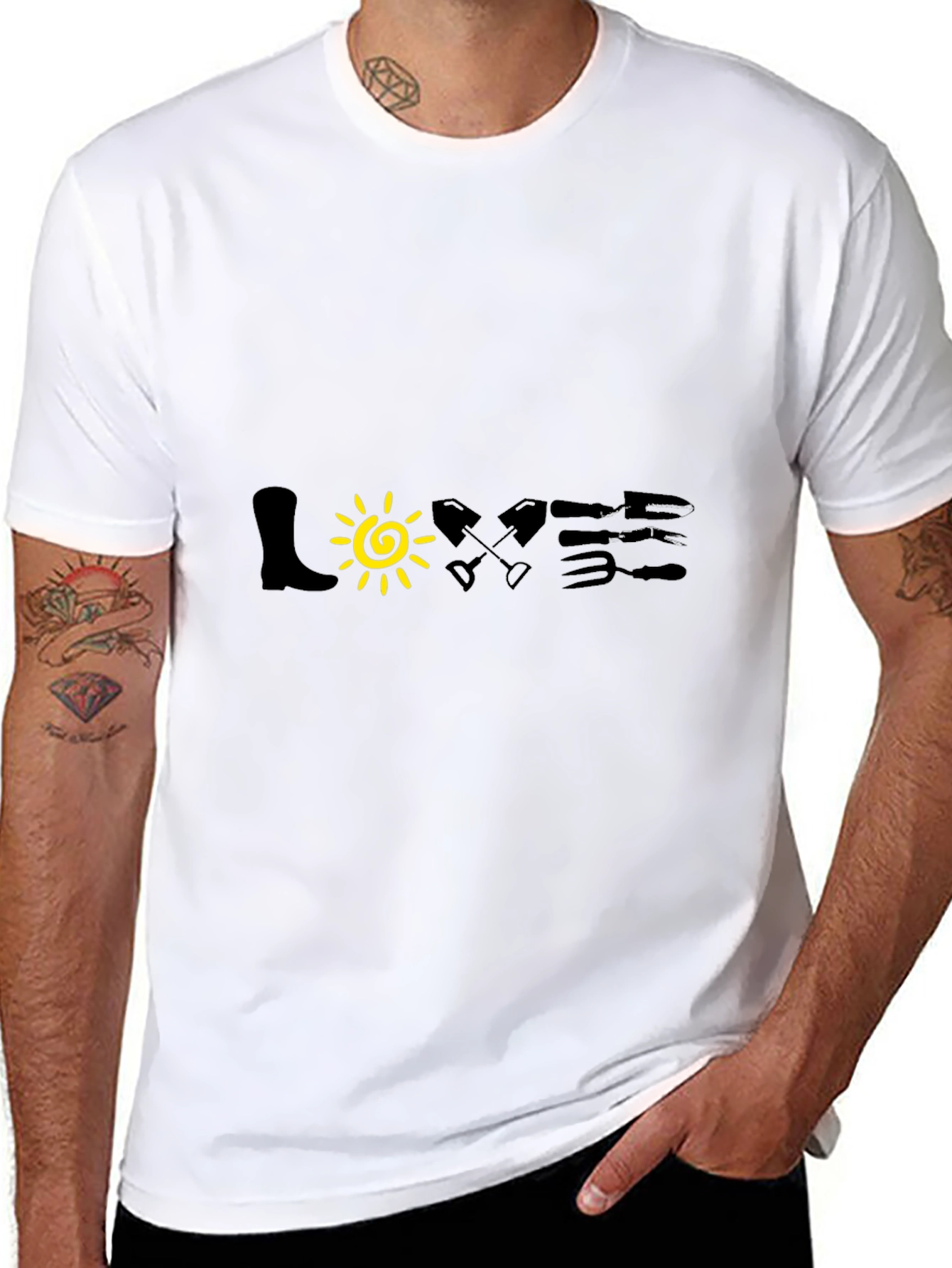 Black Gardening Lover T-Shirt - Black view 8