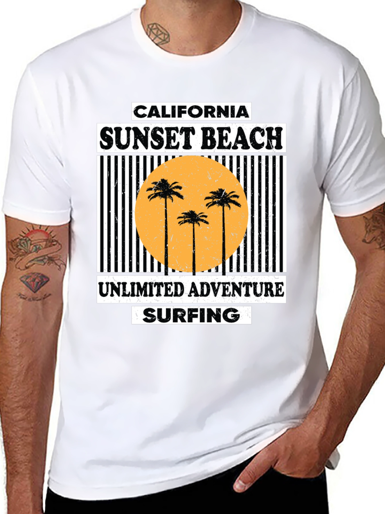 Black California Sunset Beach Graphic Tee - Unlimited Adventure view 8