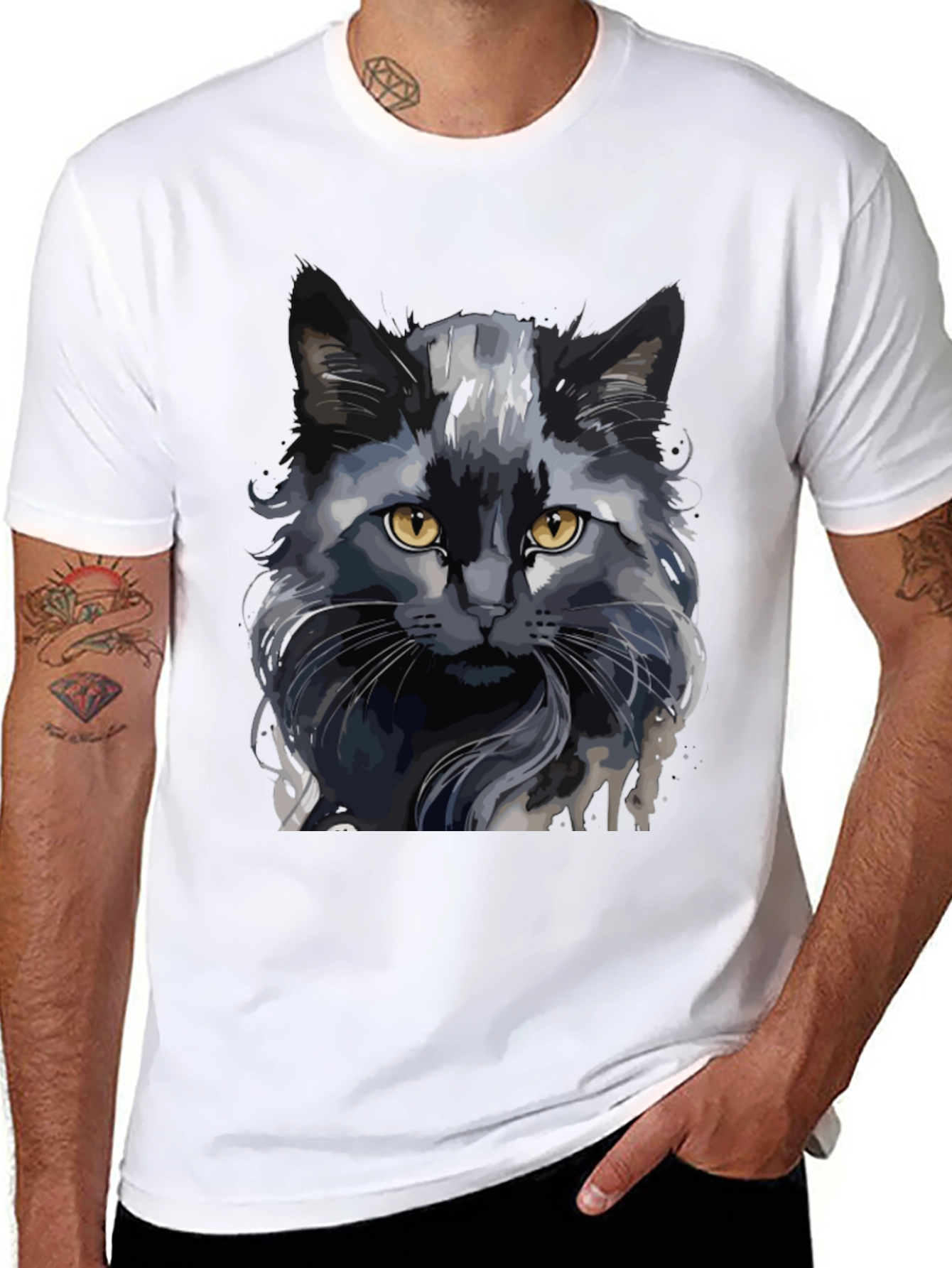 Black Black Cat Graphic T-Shirt view 8