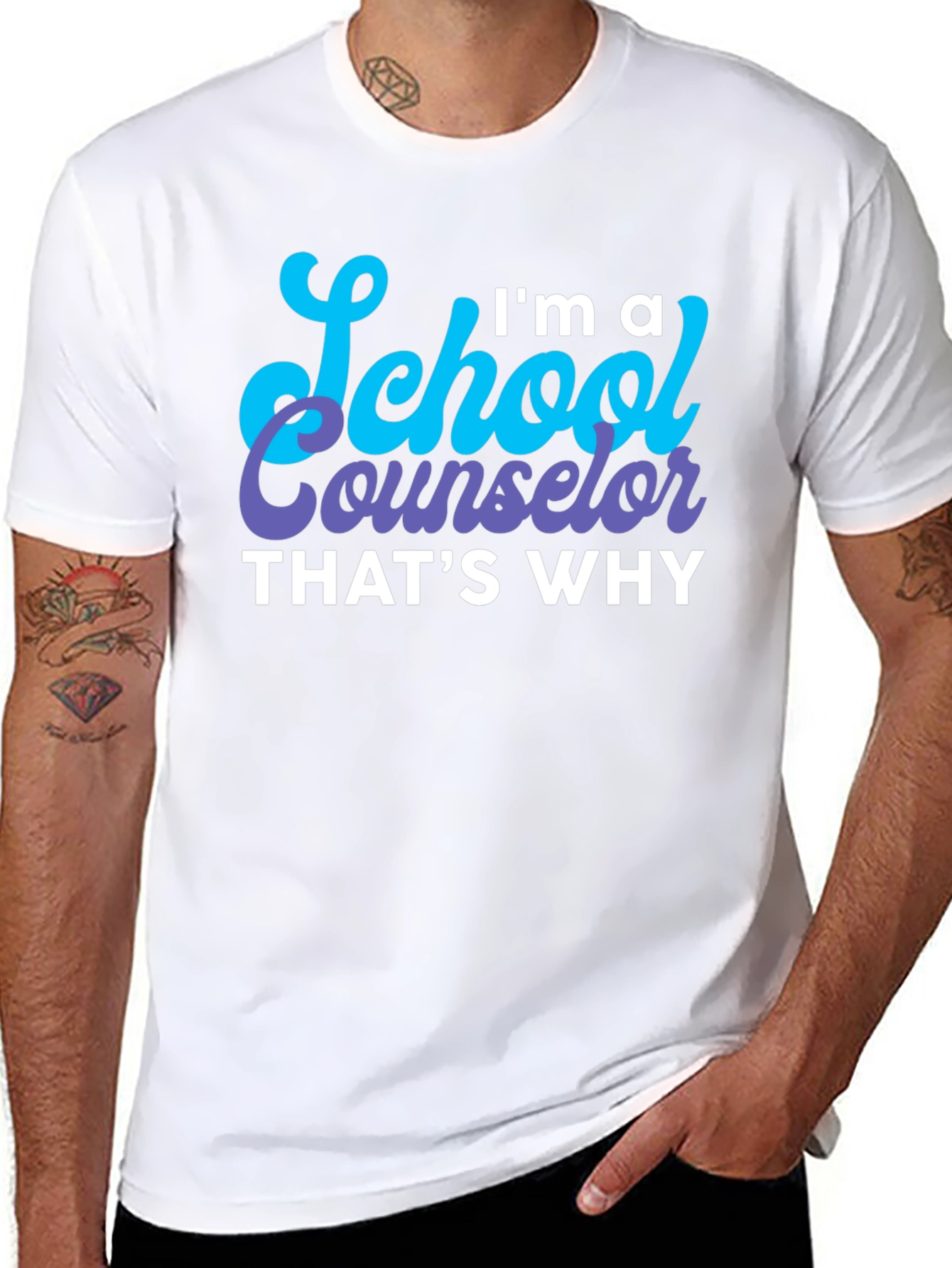 Black School Counselor Graphic T-Shirt view 8
