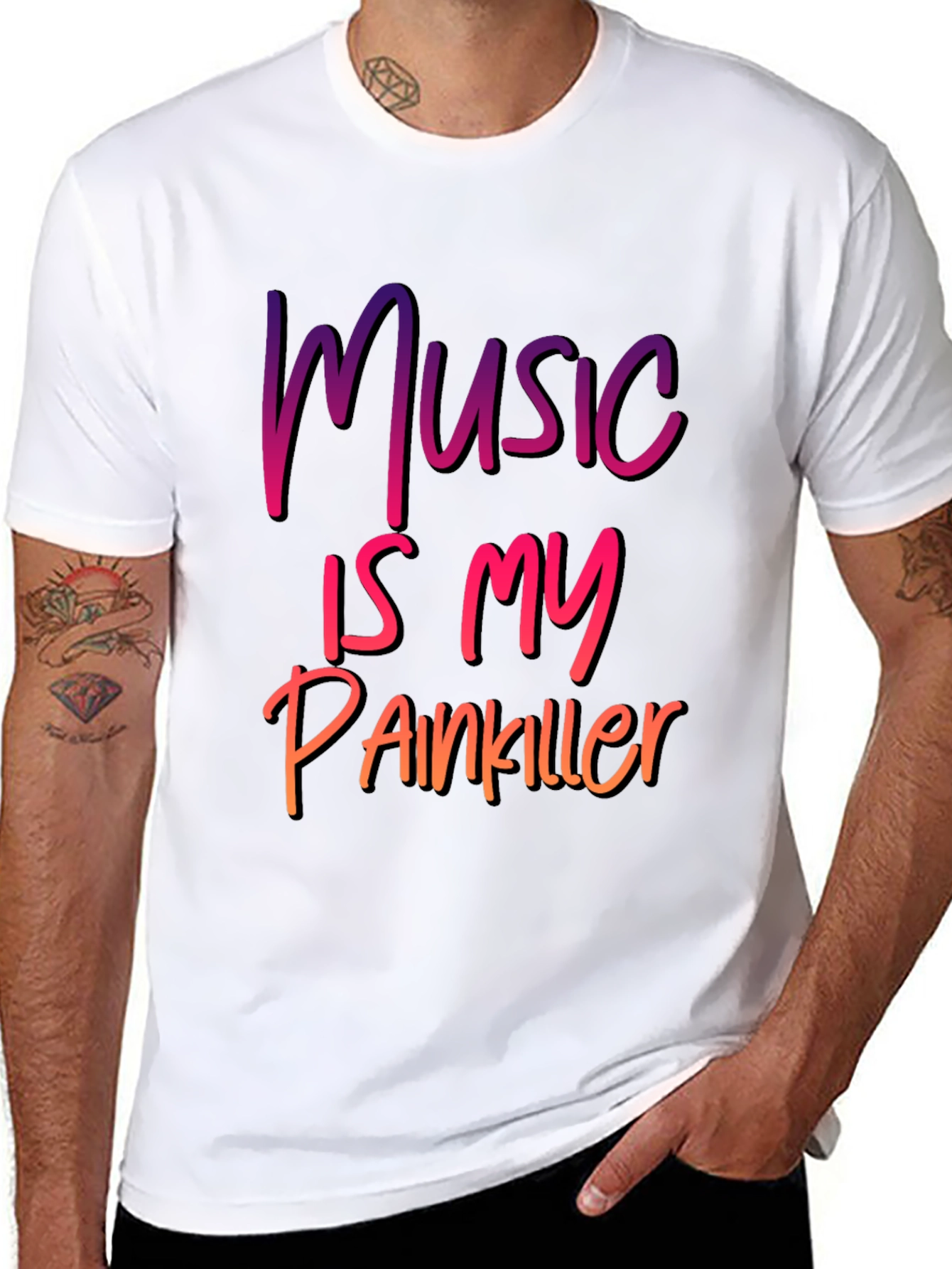 Black Music Is My Painkiller Graphic Tee view 8