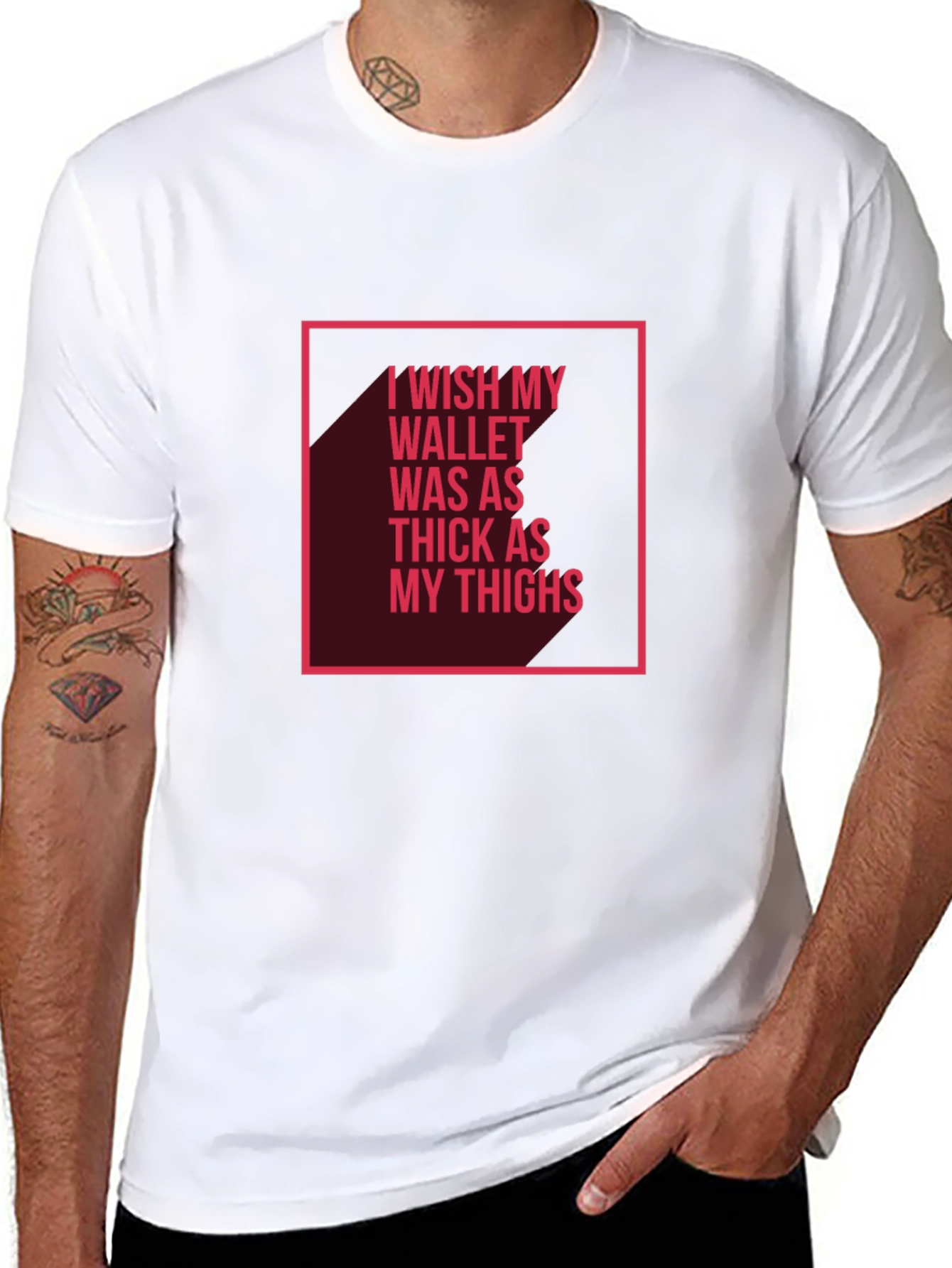 Black Wish My Wallet Was as Thick T-Shirt view 8