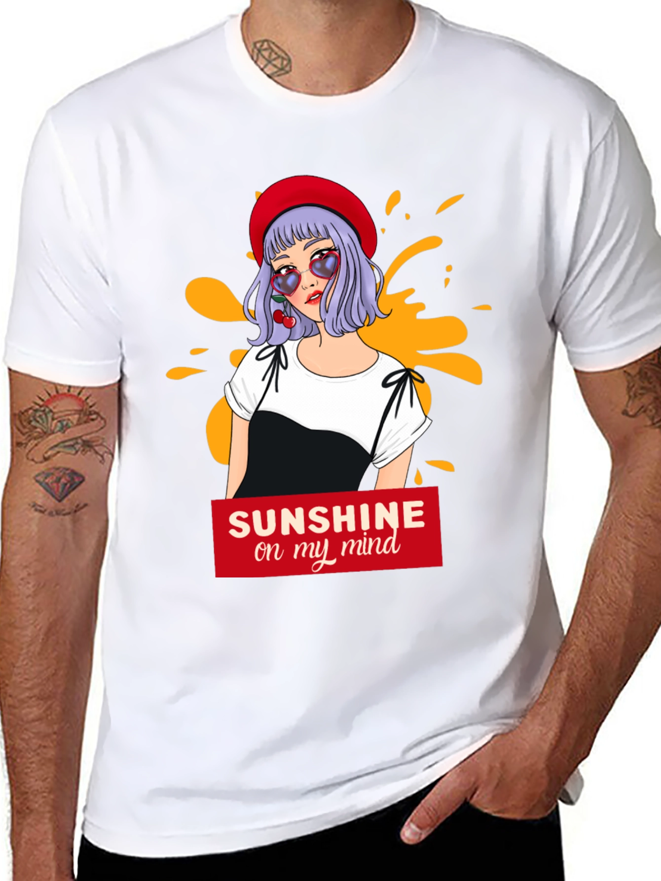 Black Sunshine Mind T-Shirt - Fun Graphic Tee view 8