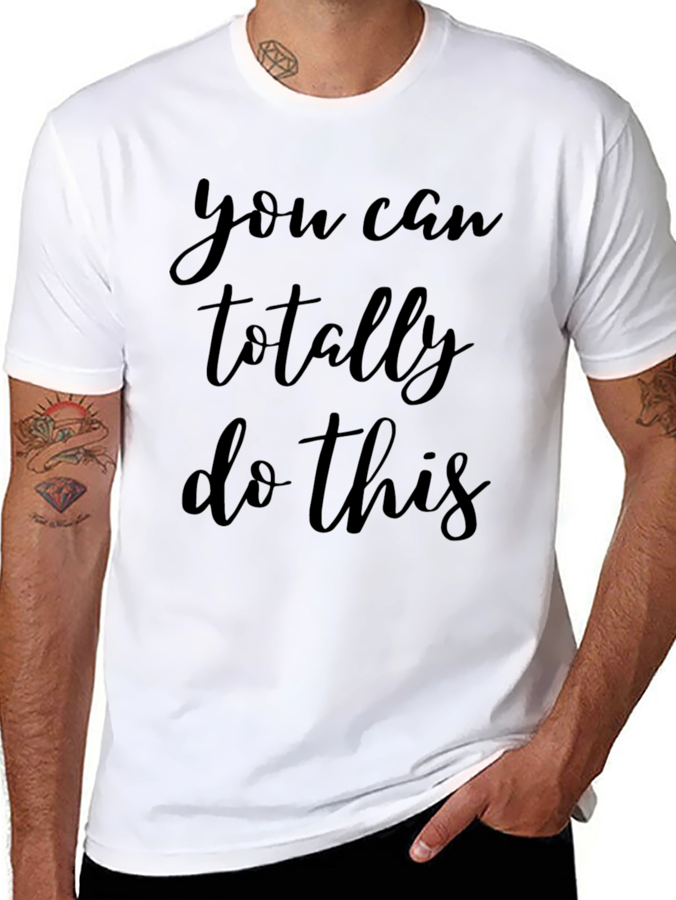 Black Motivational Black T-Shirt - You Can Do This! view 8