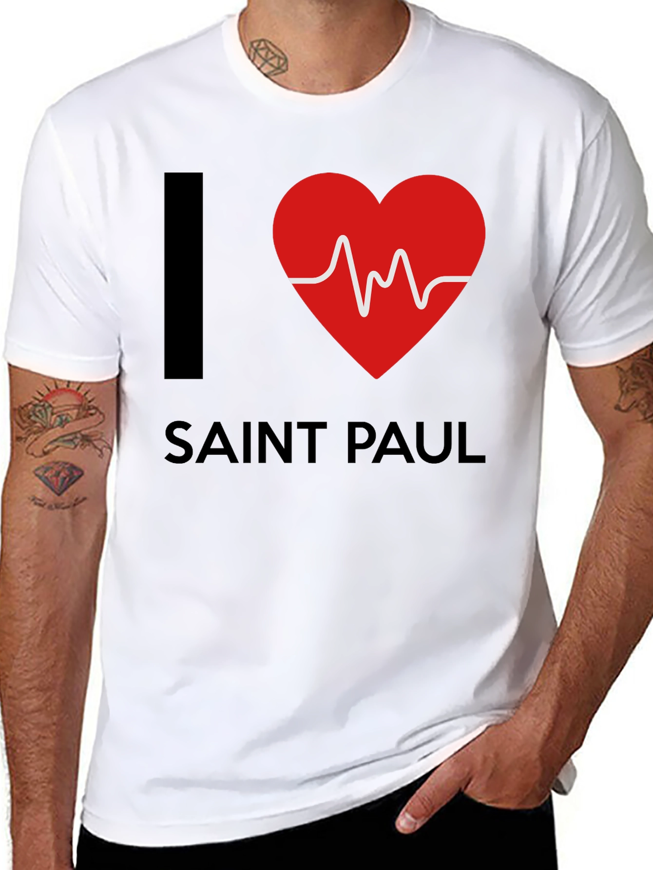 Black I Love Saint Paul Graphic Tee - Unisex view 8