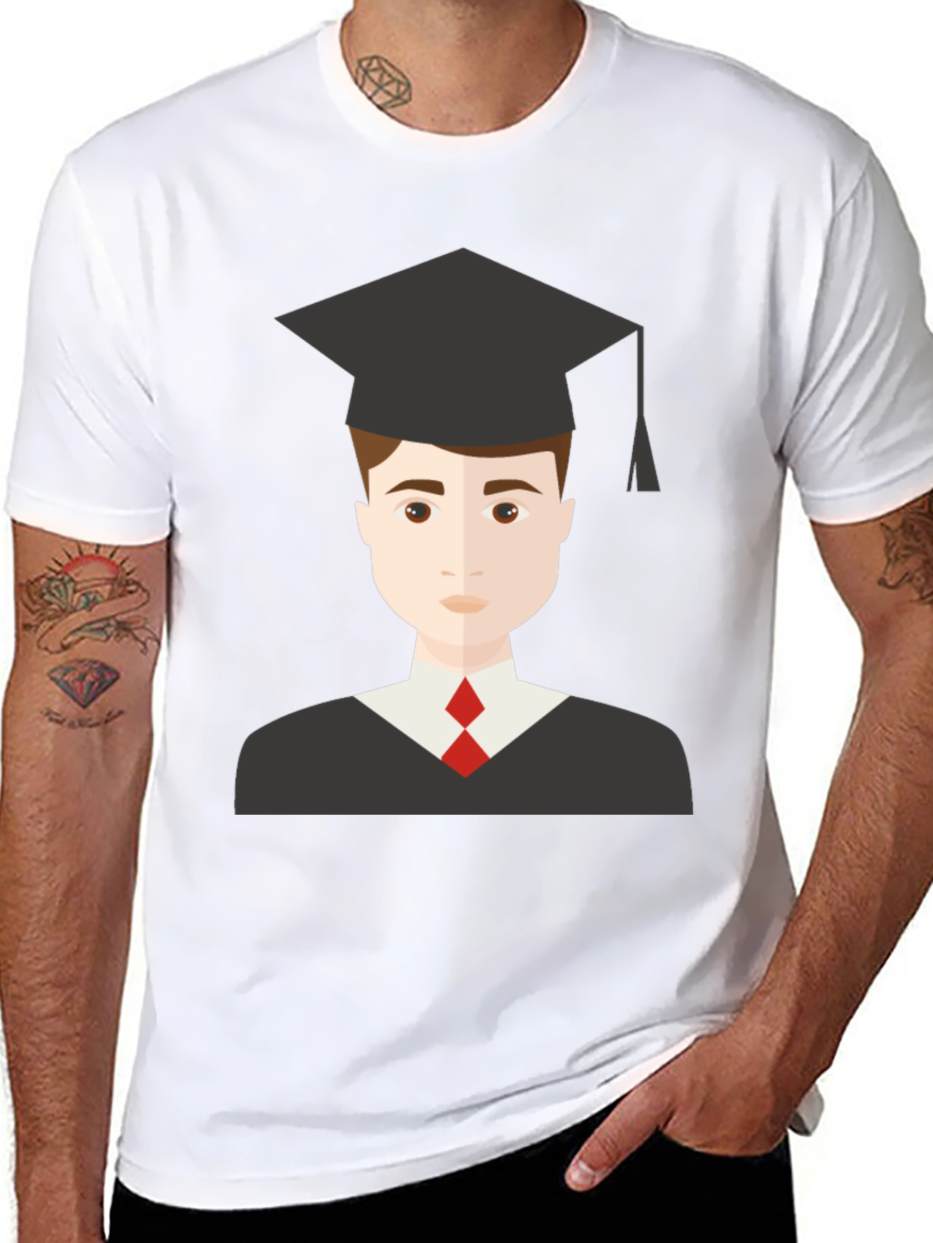 Black Graduation Graphic Tee - Black T-Shirt view 8