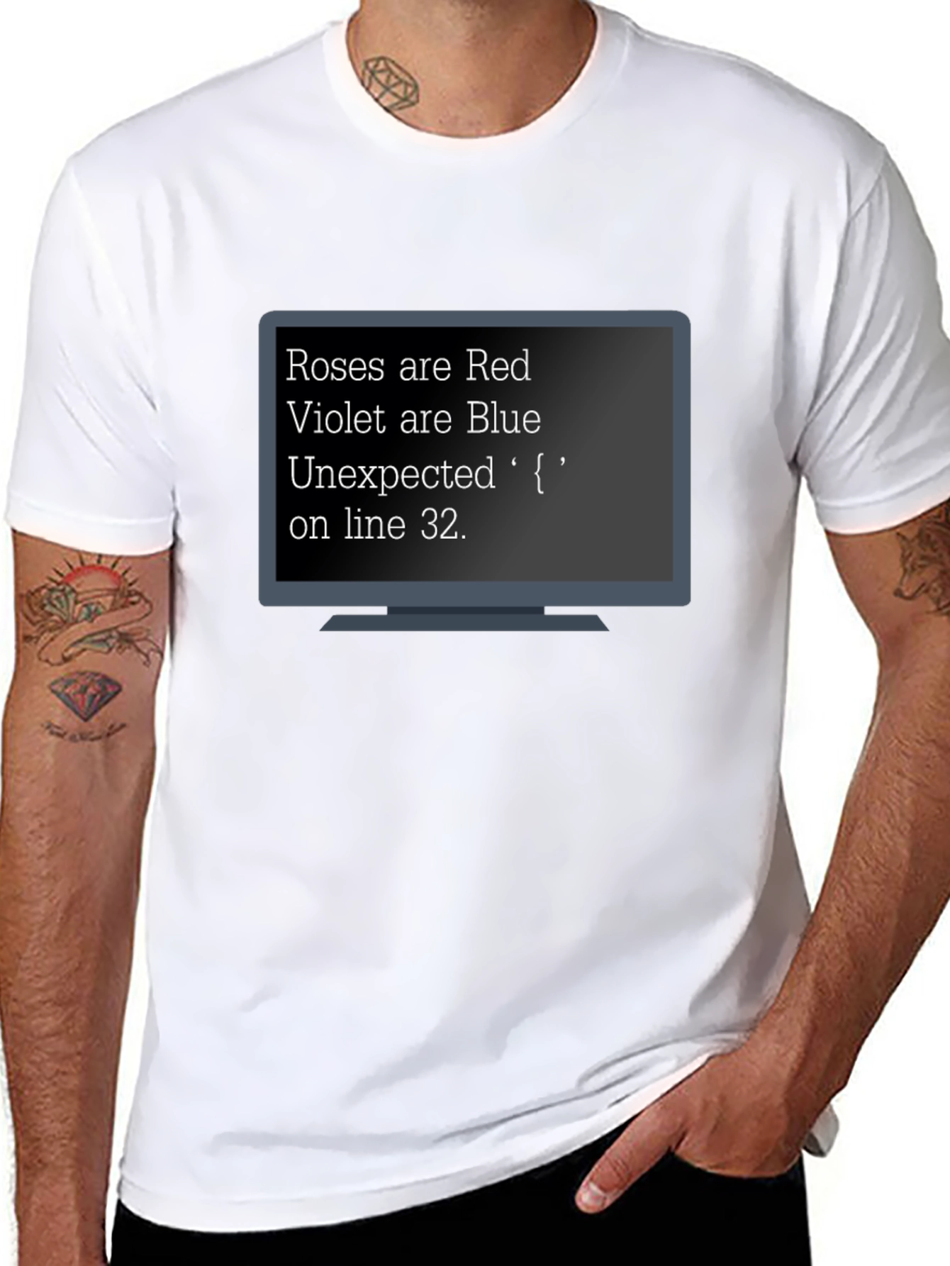 Black Roses Are Red Programmer Humor T-Shirt view 8