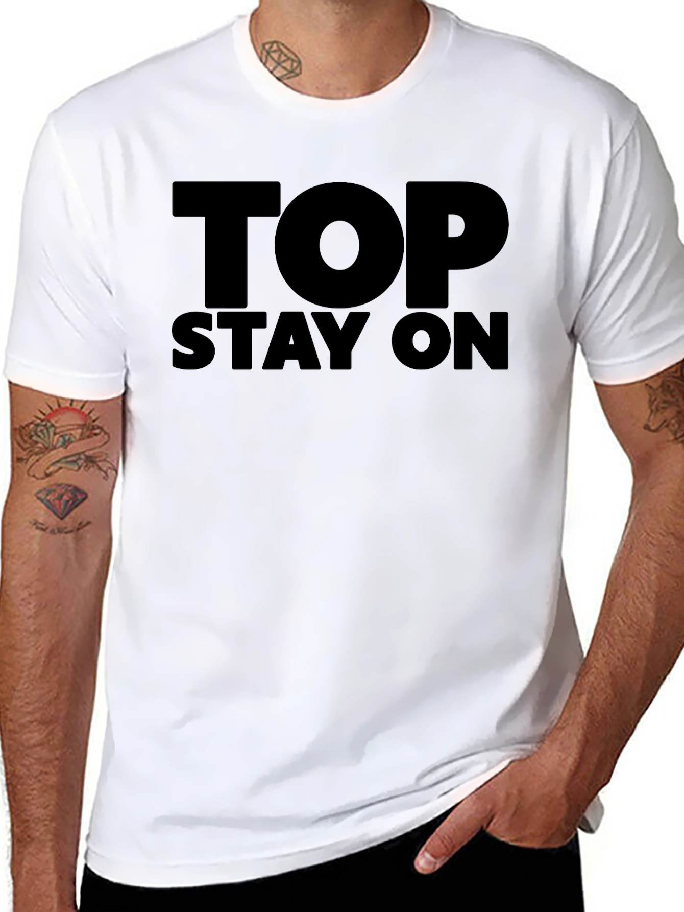 Black Top Stay On Graphic Black T-Shirt view 8