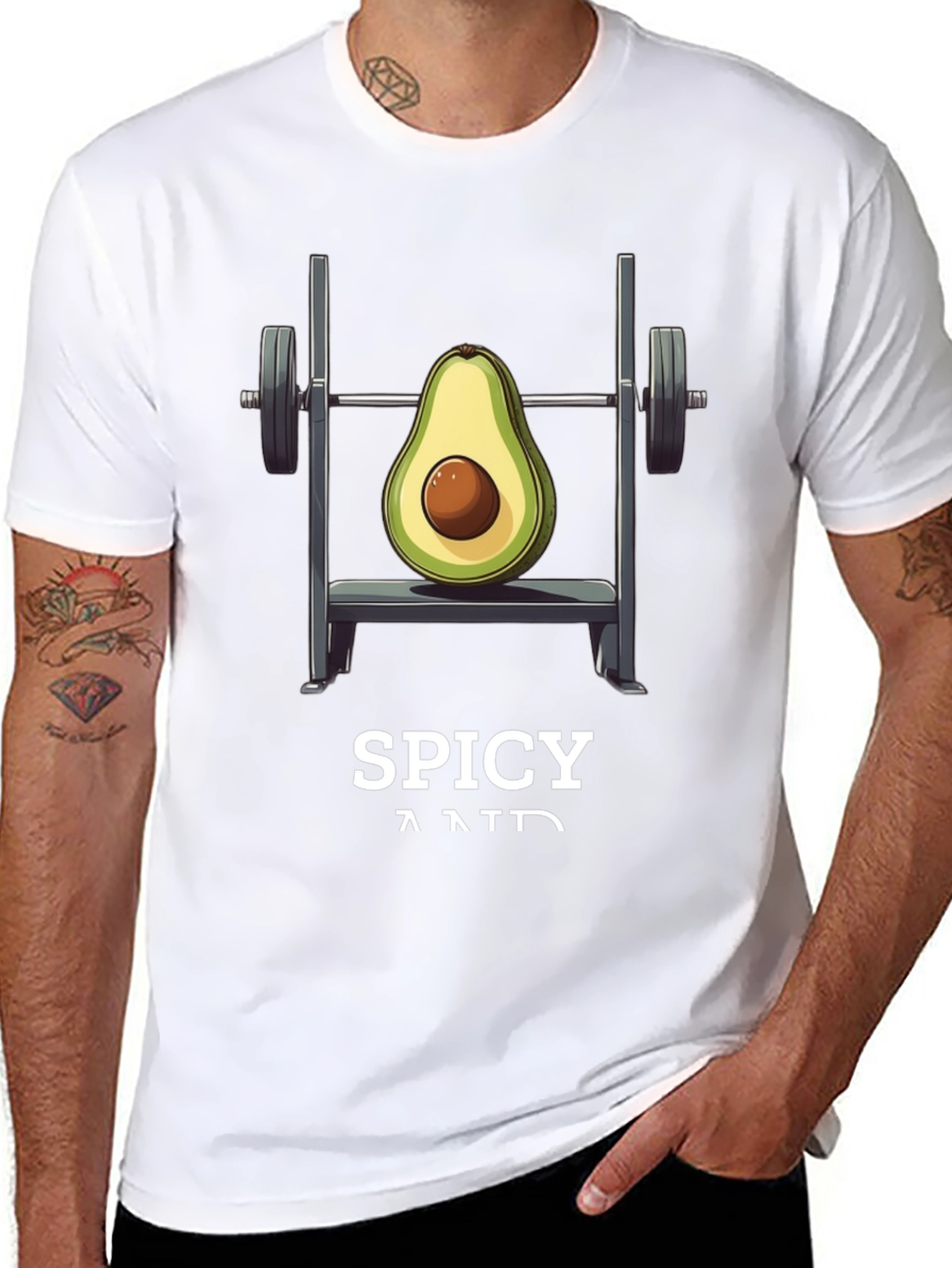 Black Avocado Gym Workout T-Shirt - Spicy and Fit! view 8