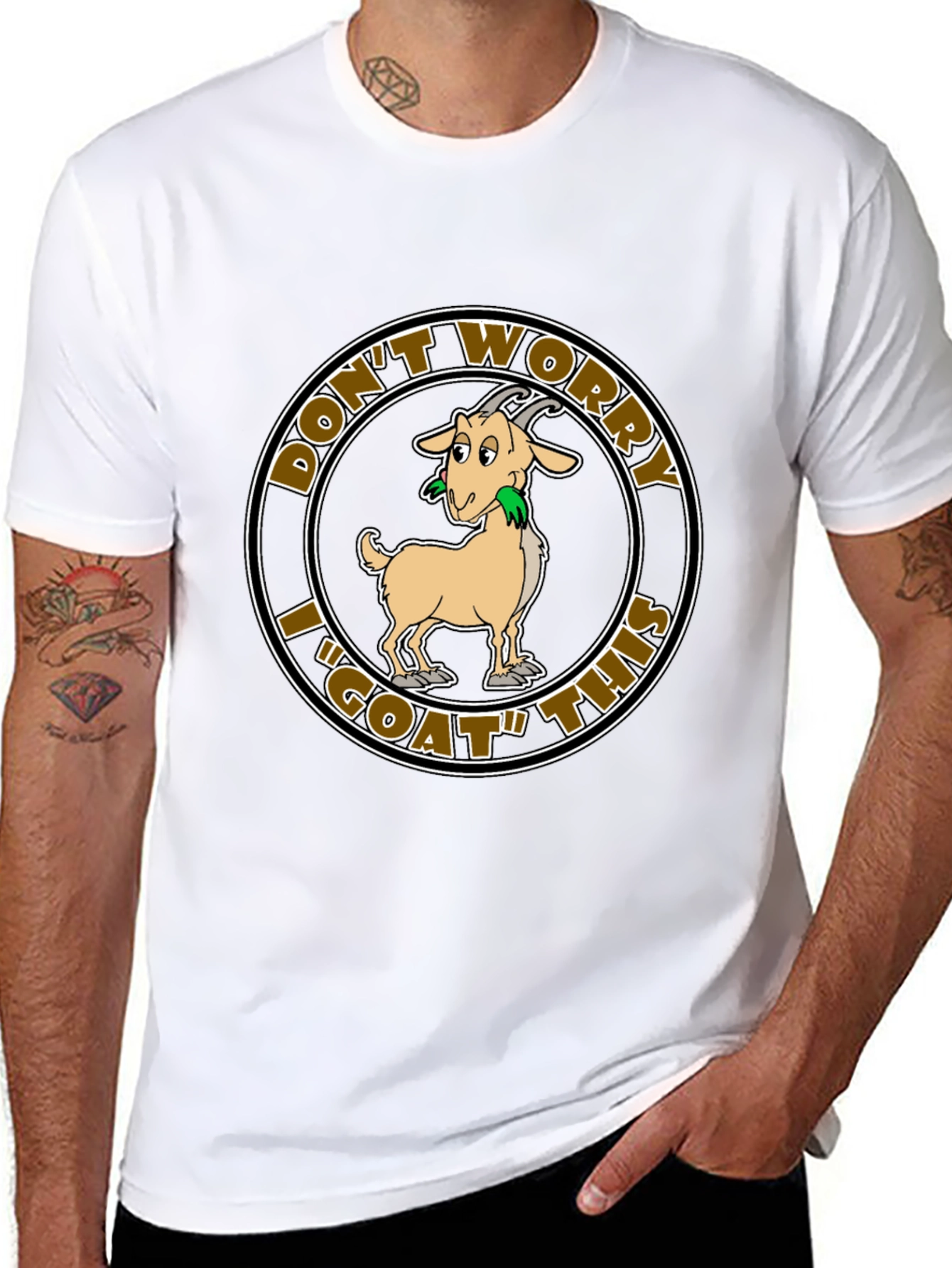 Black Don't Worry I "GOAT" This Funny T-Shirt view 8