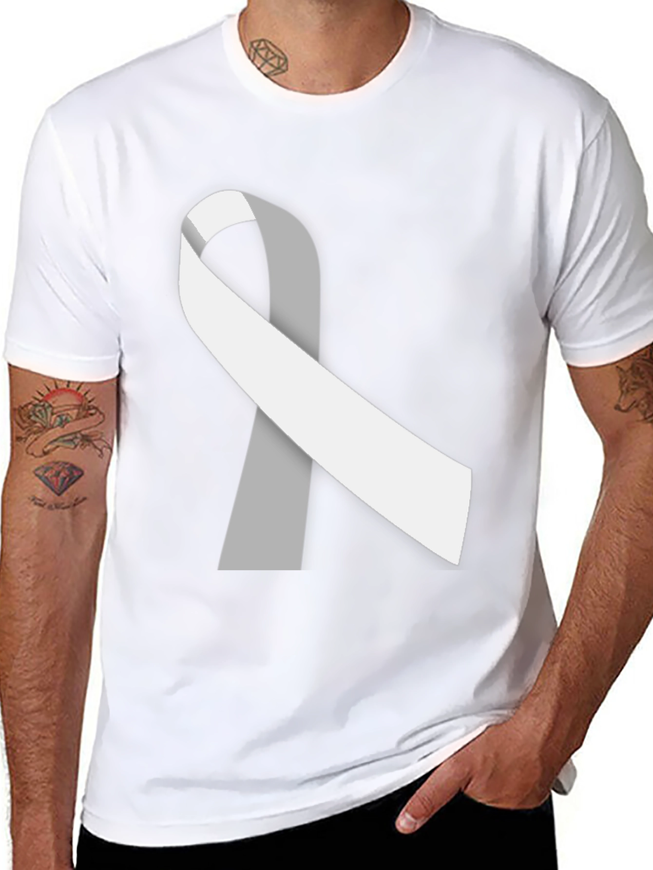 Awareness Ribbon Graphic Tee - Black Comfort Fit - 8