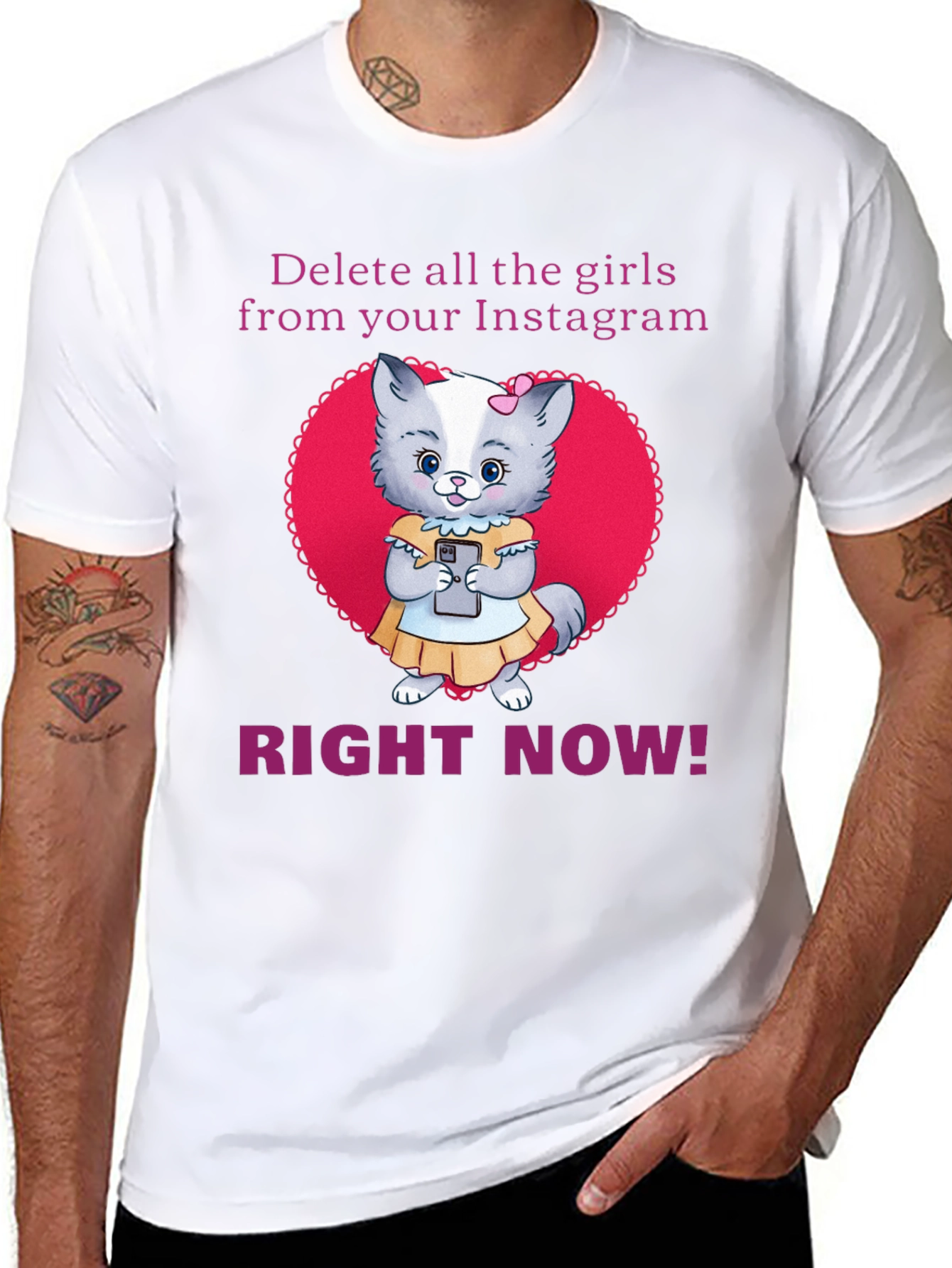 Black Funny Delete Girls Instagram T-Shirt view 8