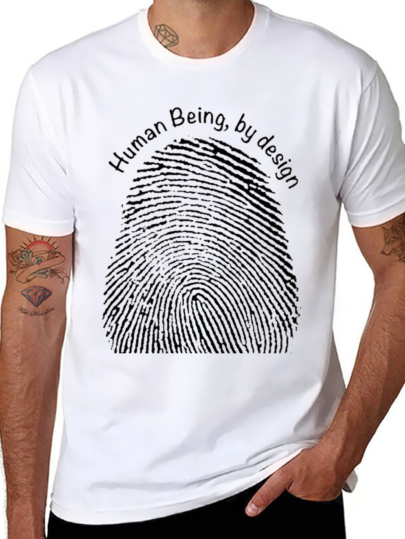 Black Human Being by Design Graphic T-Shirt view 8