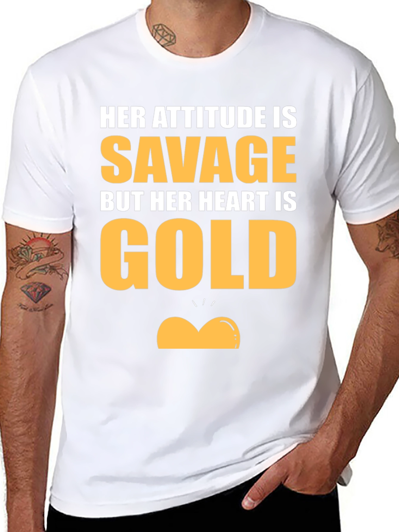 Black Savage Heart of Gold Graphic T-Shirt view 8