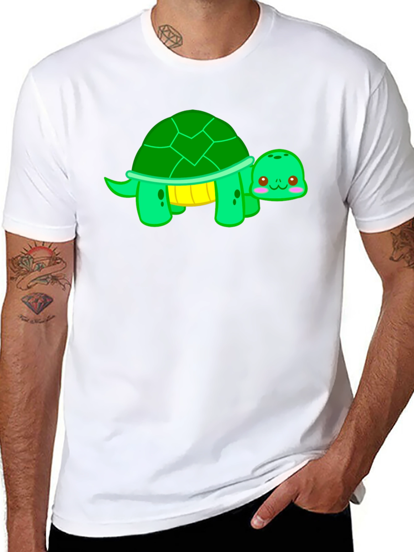 Black Cute Turtle Graphic T-Shirt - Black view 8