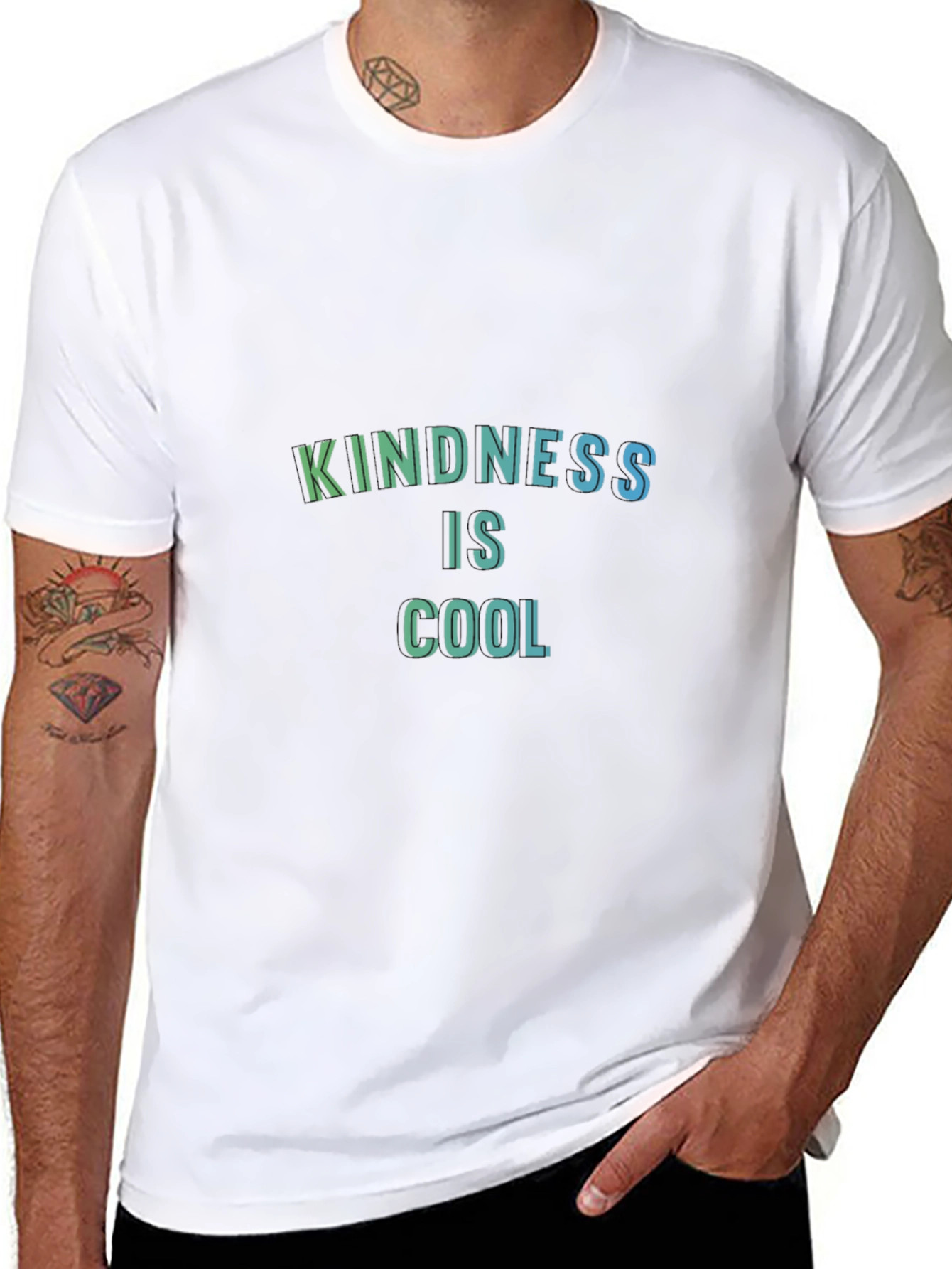 Black Kindness is Cool T-Shirt - Trendy Graphic Tee view 8