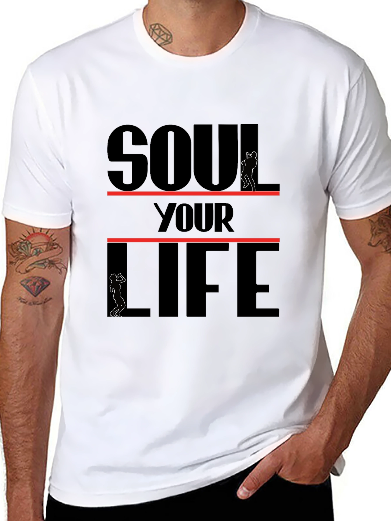 Black Soul Your Life Black Graphic Tee view 8