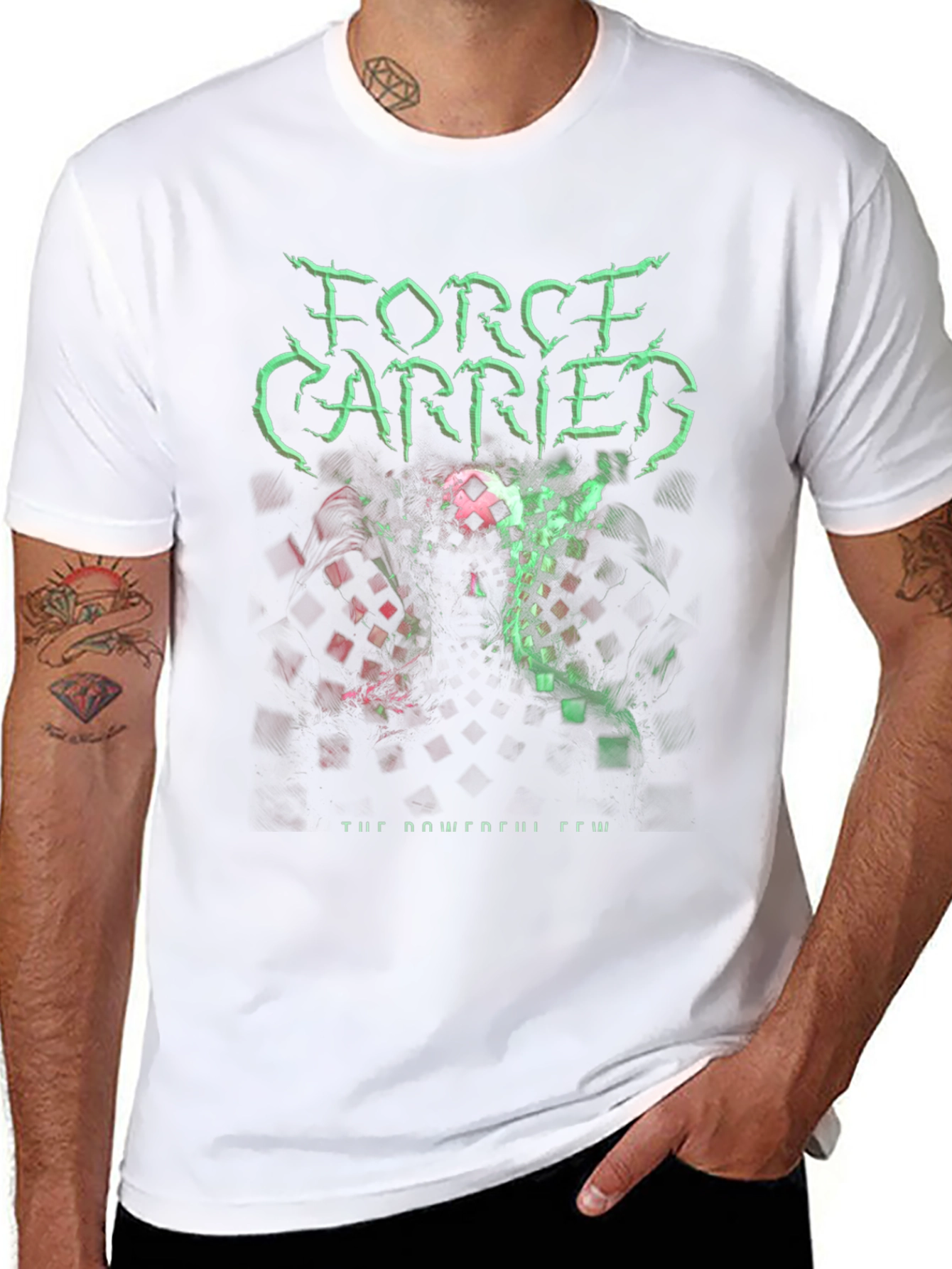 Black Force Carried Graphic Print Black T-Shirt view 8