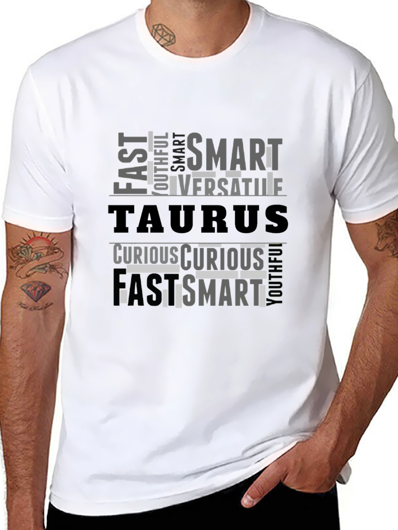 Taurus Zodiac Sign T-Shirt - Fast, Smart, Curious - 8