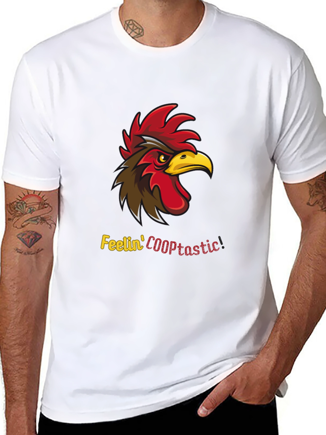 Black Feelin' COOPtastic Rooster Graphic T-Shirt view 8
