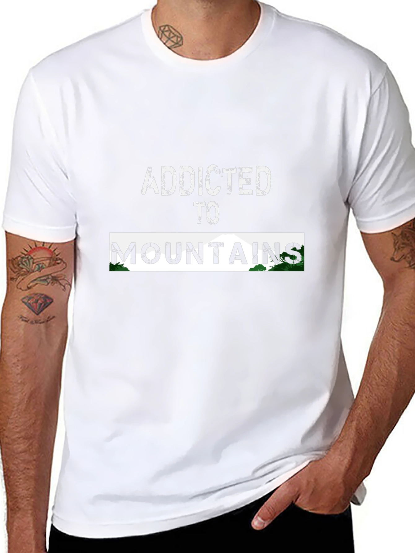 Black Addicted to Mountains Graphic Tee - Black view 8