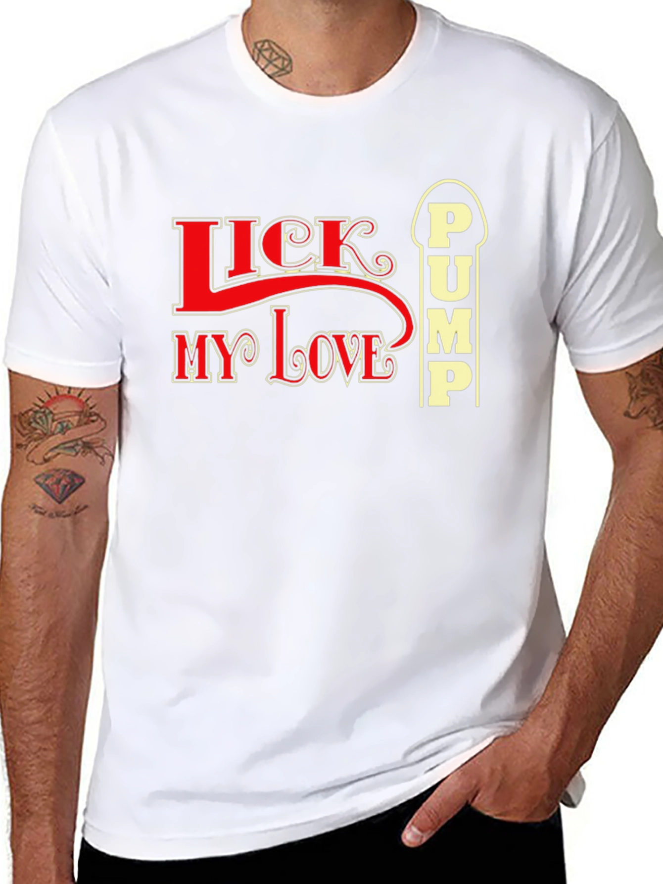 Black Lick My Love Pump Funny Graphic T-Shirt view 8