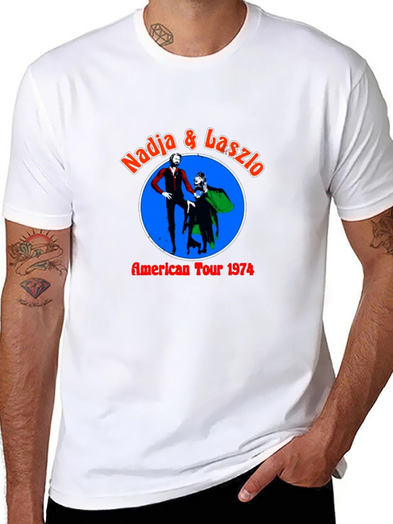 Black Nadja & Laszlo American Tour 1974 Black T-Shirt view 8