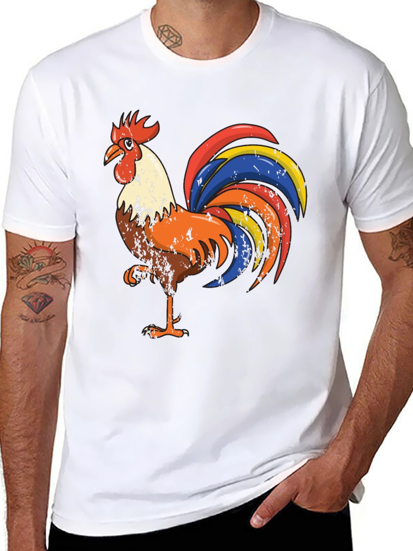 Black Rooster Graphic Tee - Men's Black T-Shirt view 8