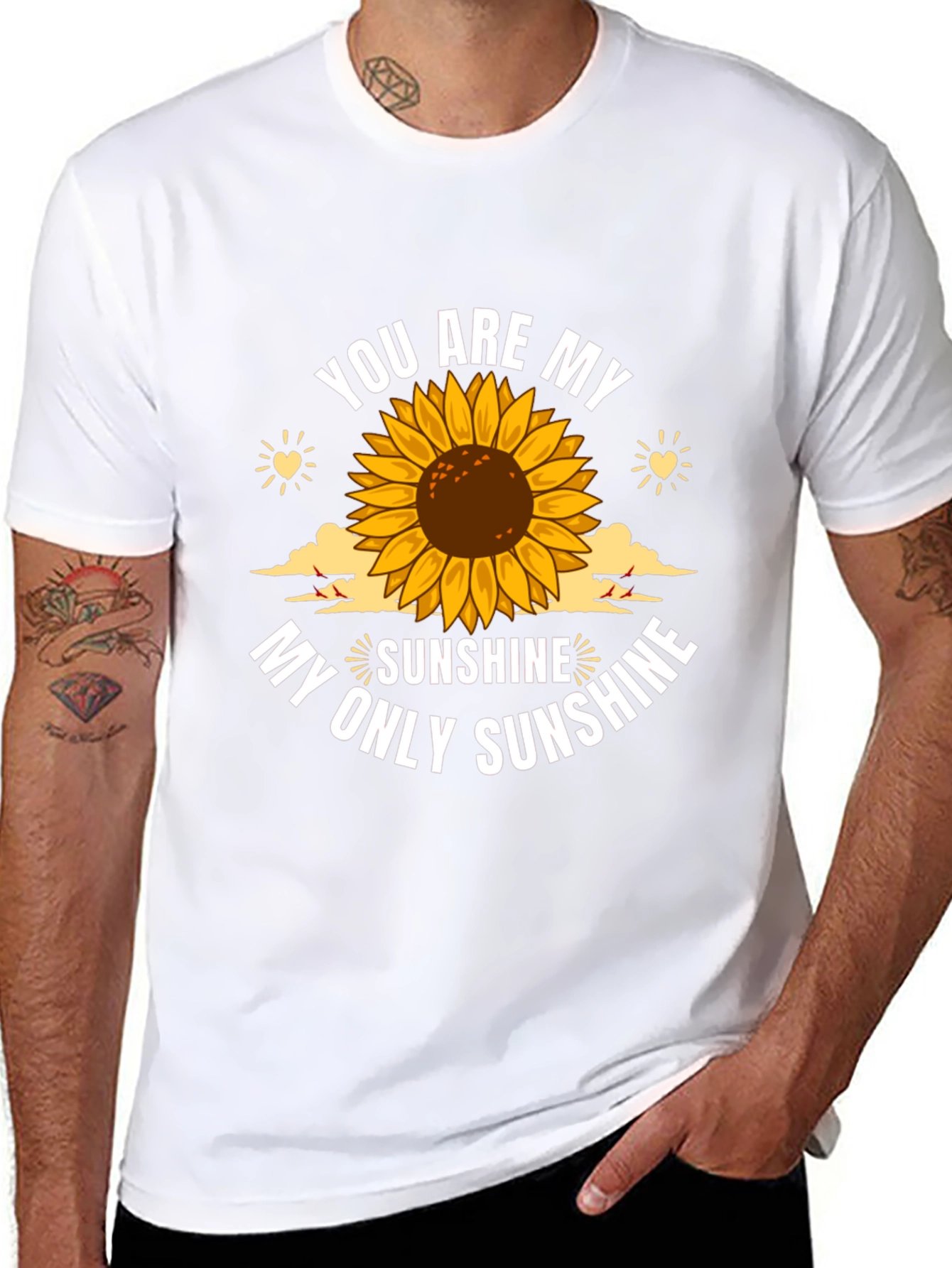 Black You Are My Sunshine Sunflower Graphic T-Shirt view 8