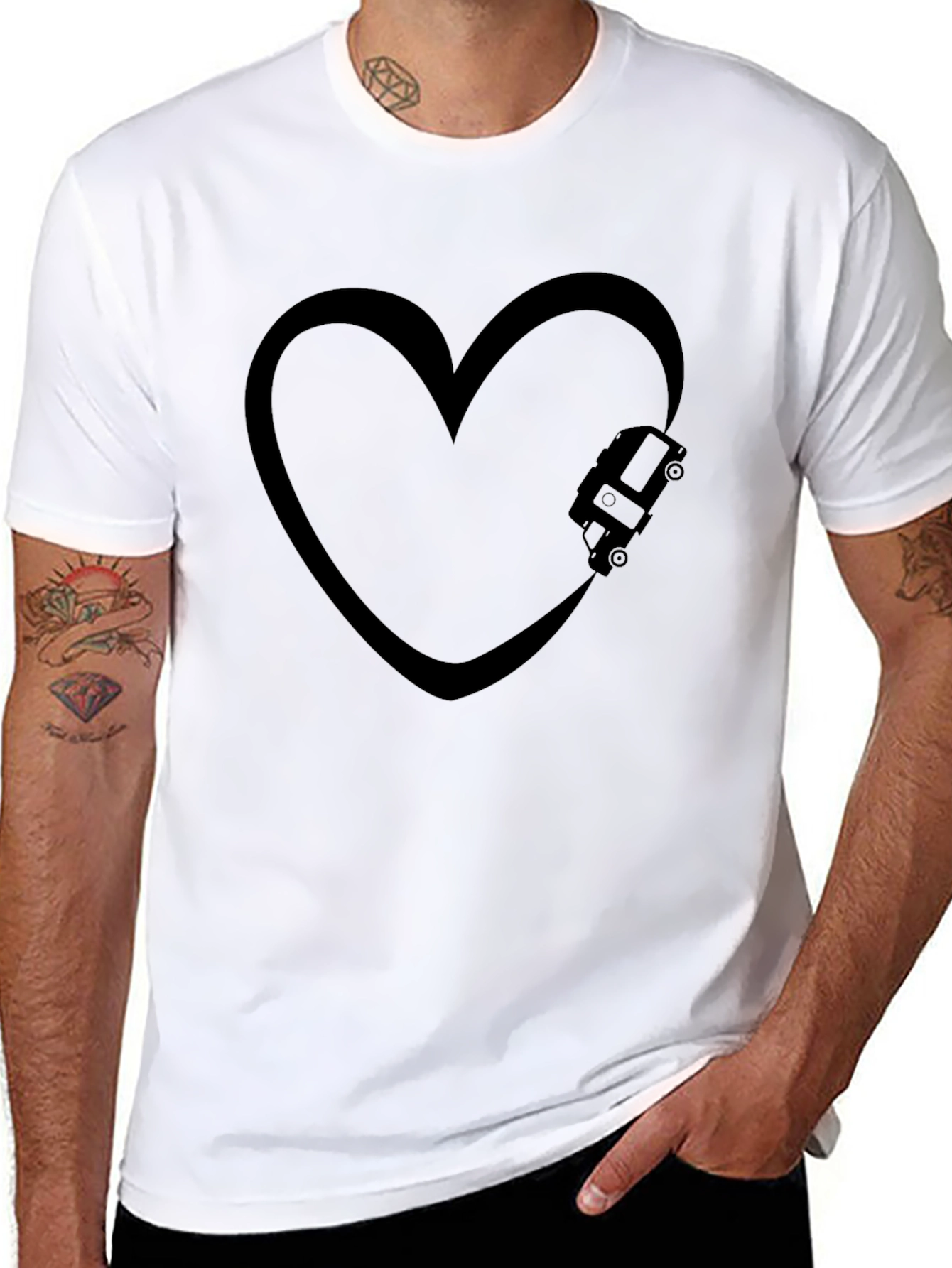 Black Love Van Black T-Shirt view 8