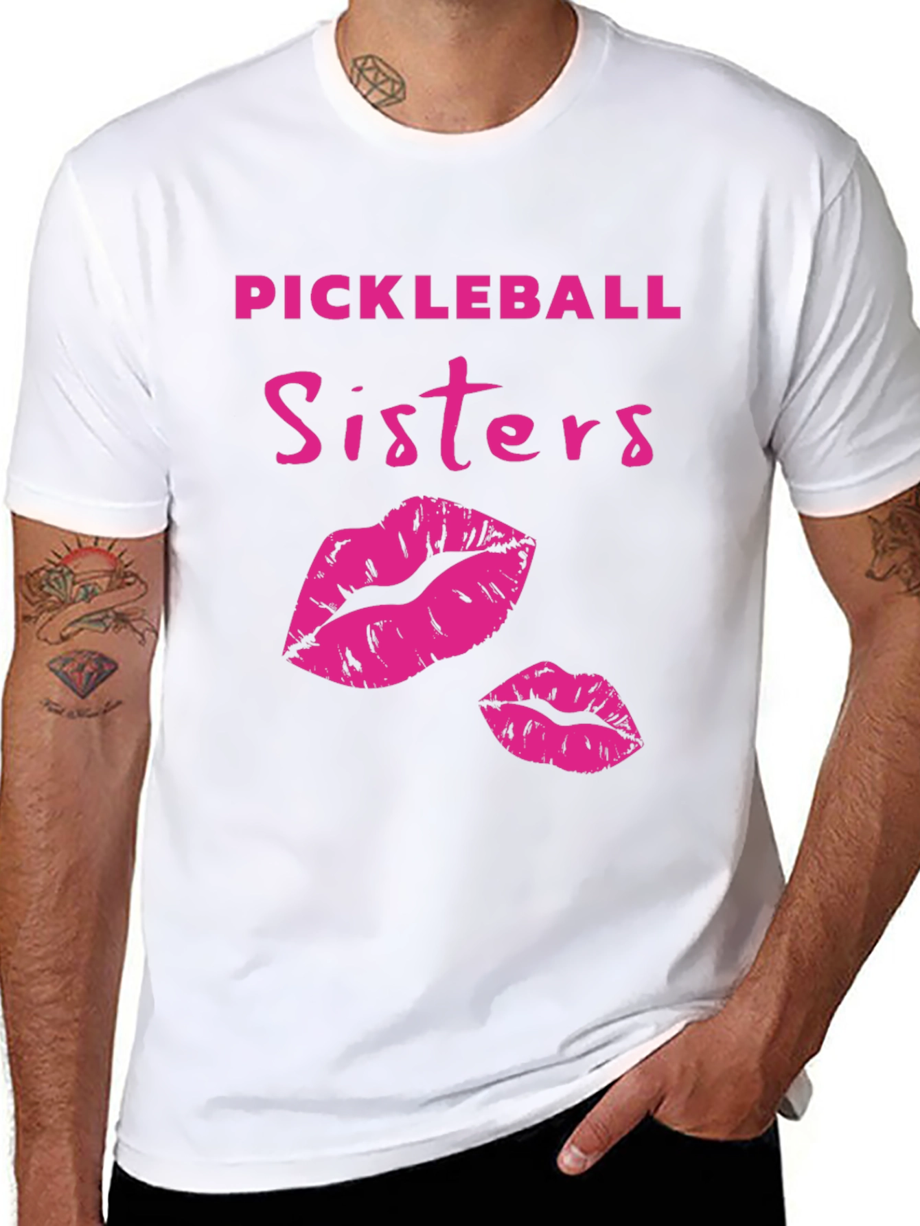 Black Pickleball Sisters Graphic T-Shirt view 8