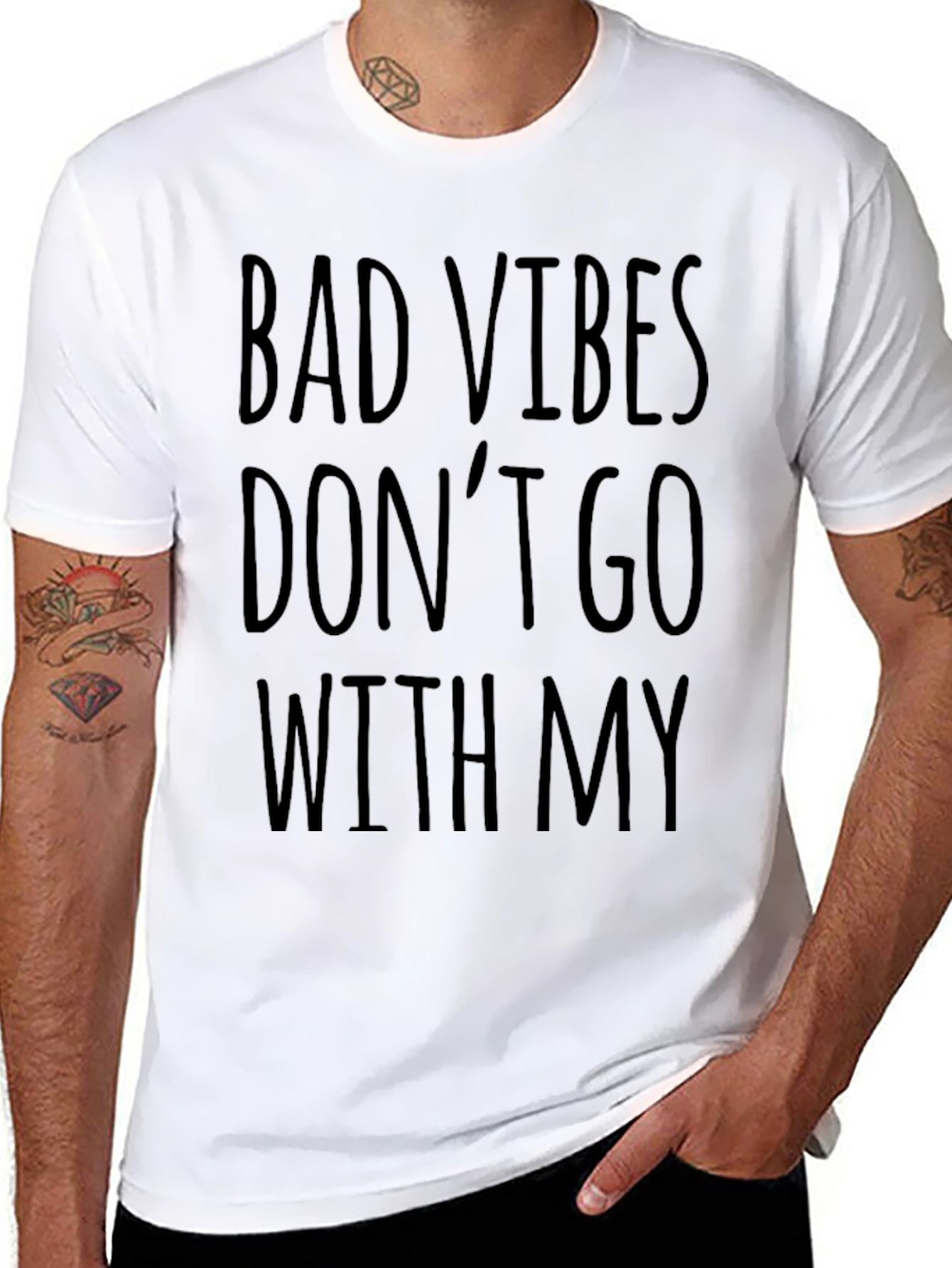 Black Bad Vibes T-Shirt - Funny Slogan Tee view 8