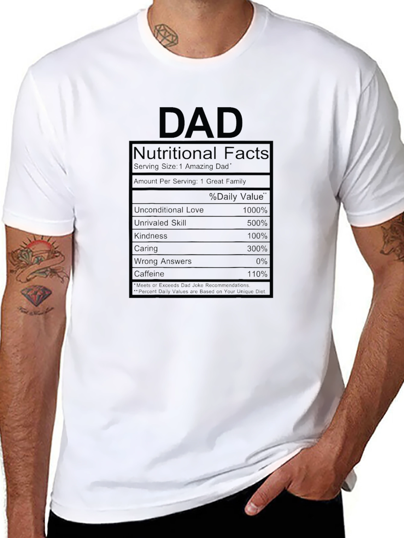 Black Dad Nutritional Facts Black T-Shirt view 8