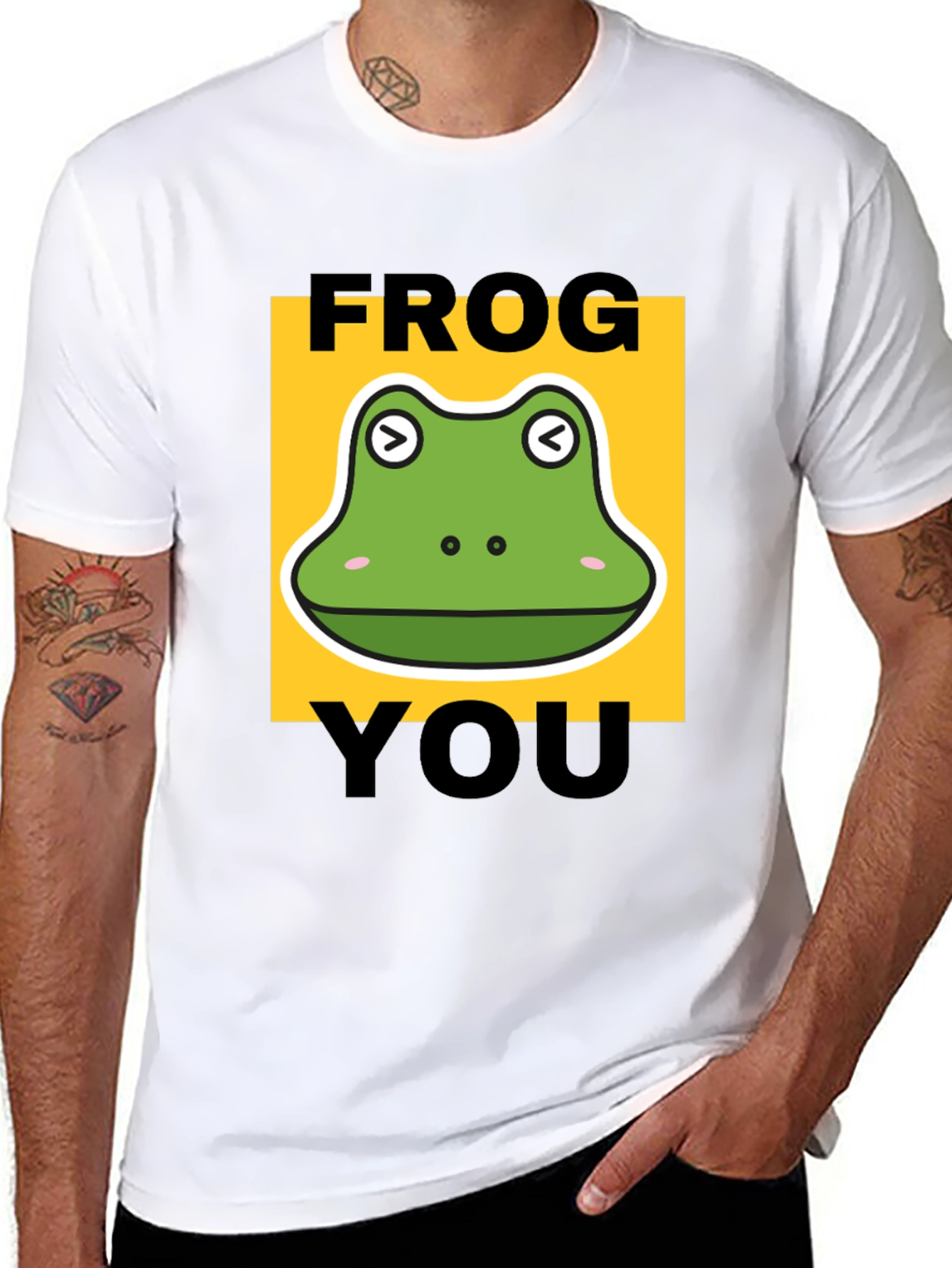 Black Frog You Funny Graphic T-Shirt view 8