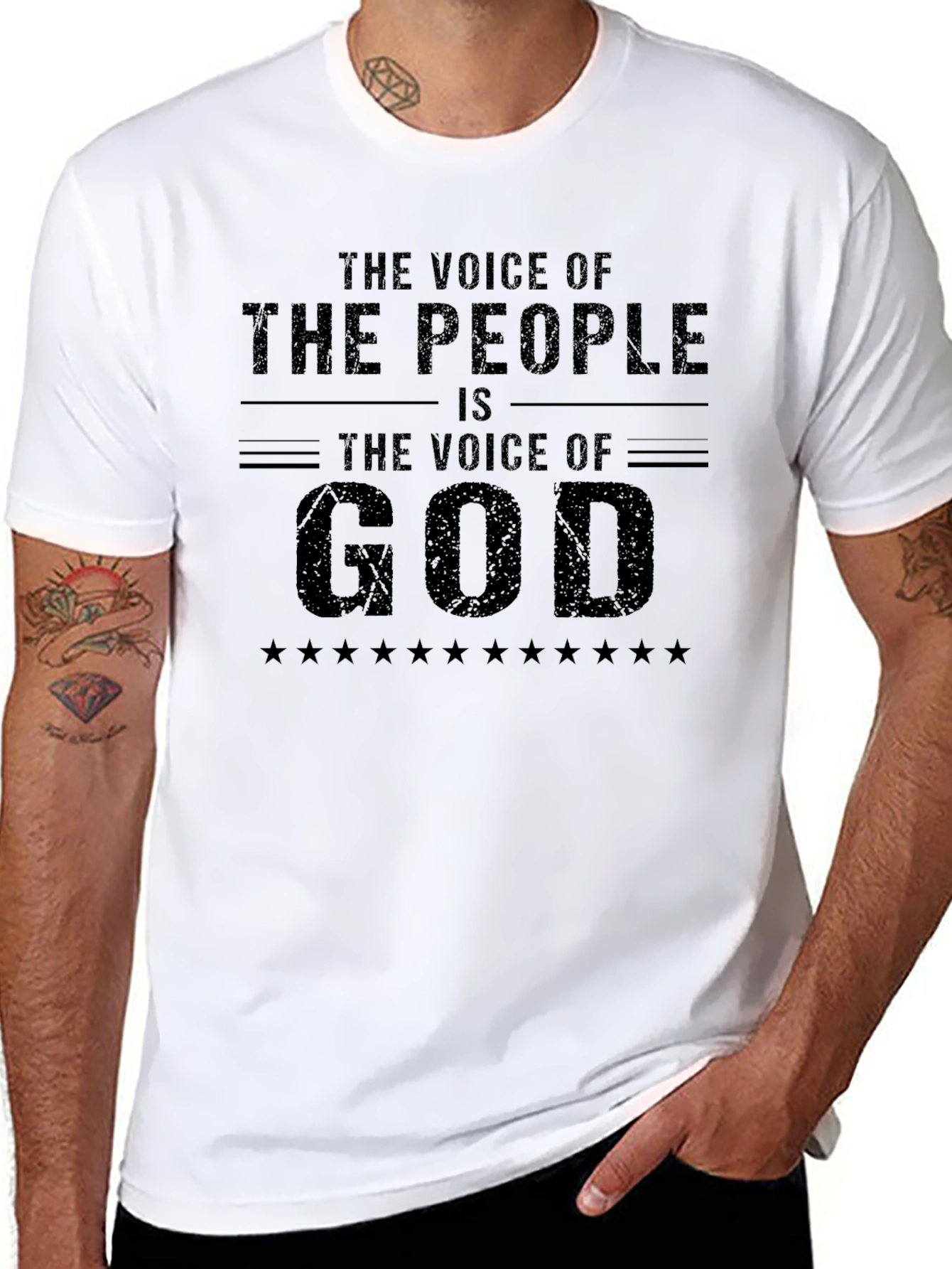 Black The Voice of The People is The Voice of God T-Shirt view 8