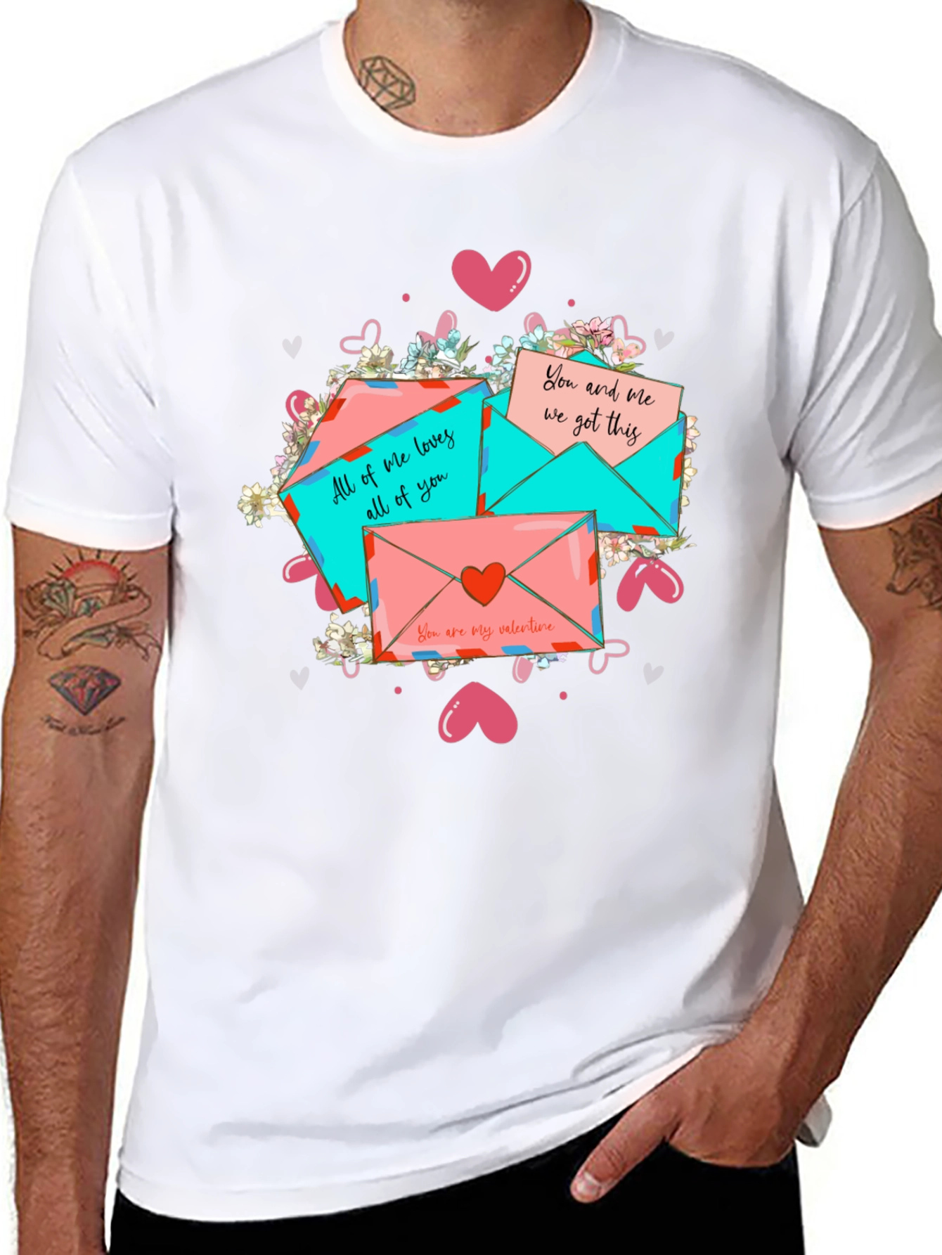 Black Valentine's Day Letter Graphic T-Shirt view 8
