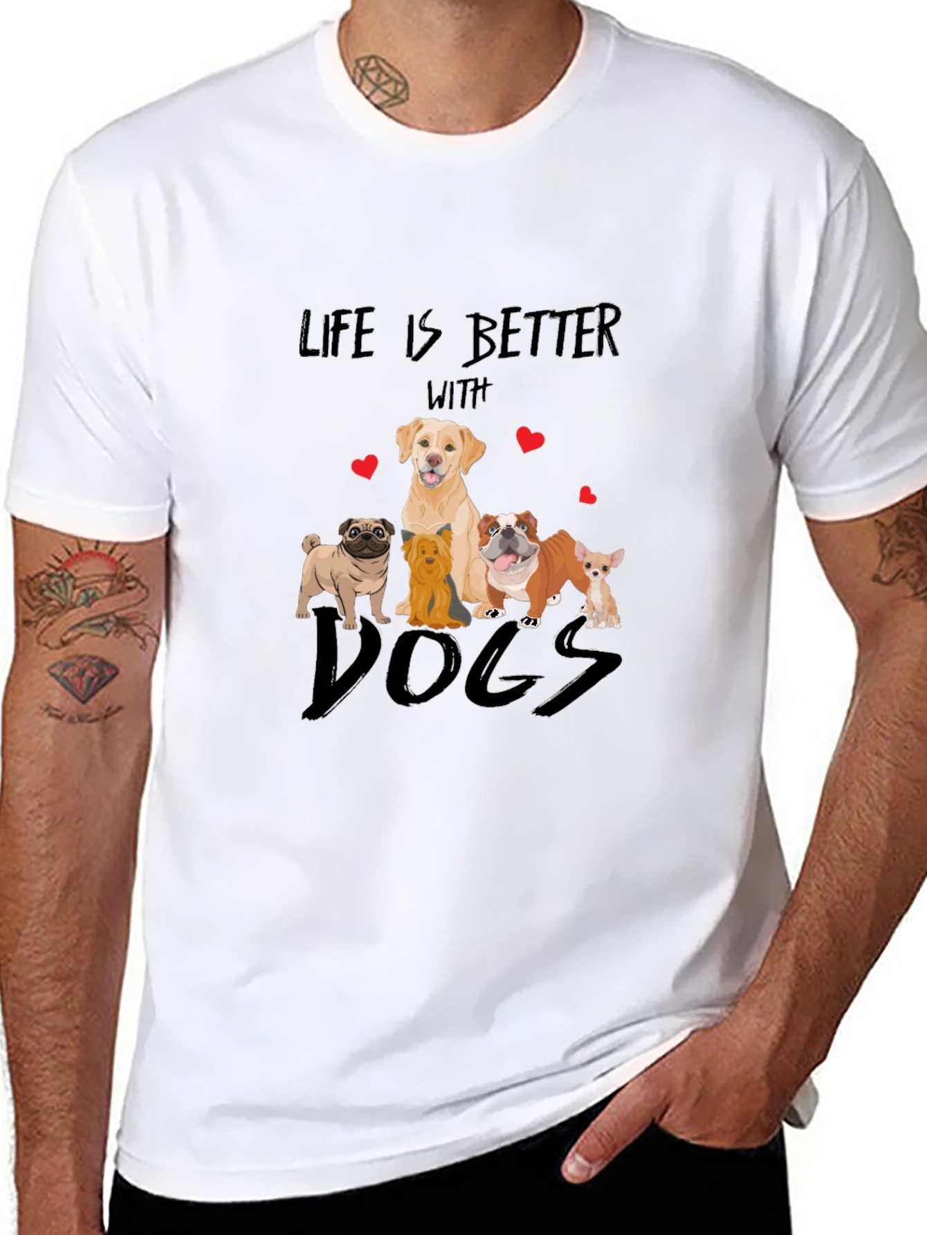 Black Life is Better With Dogs T-Shirt view 8