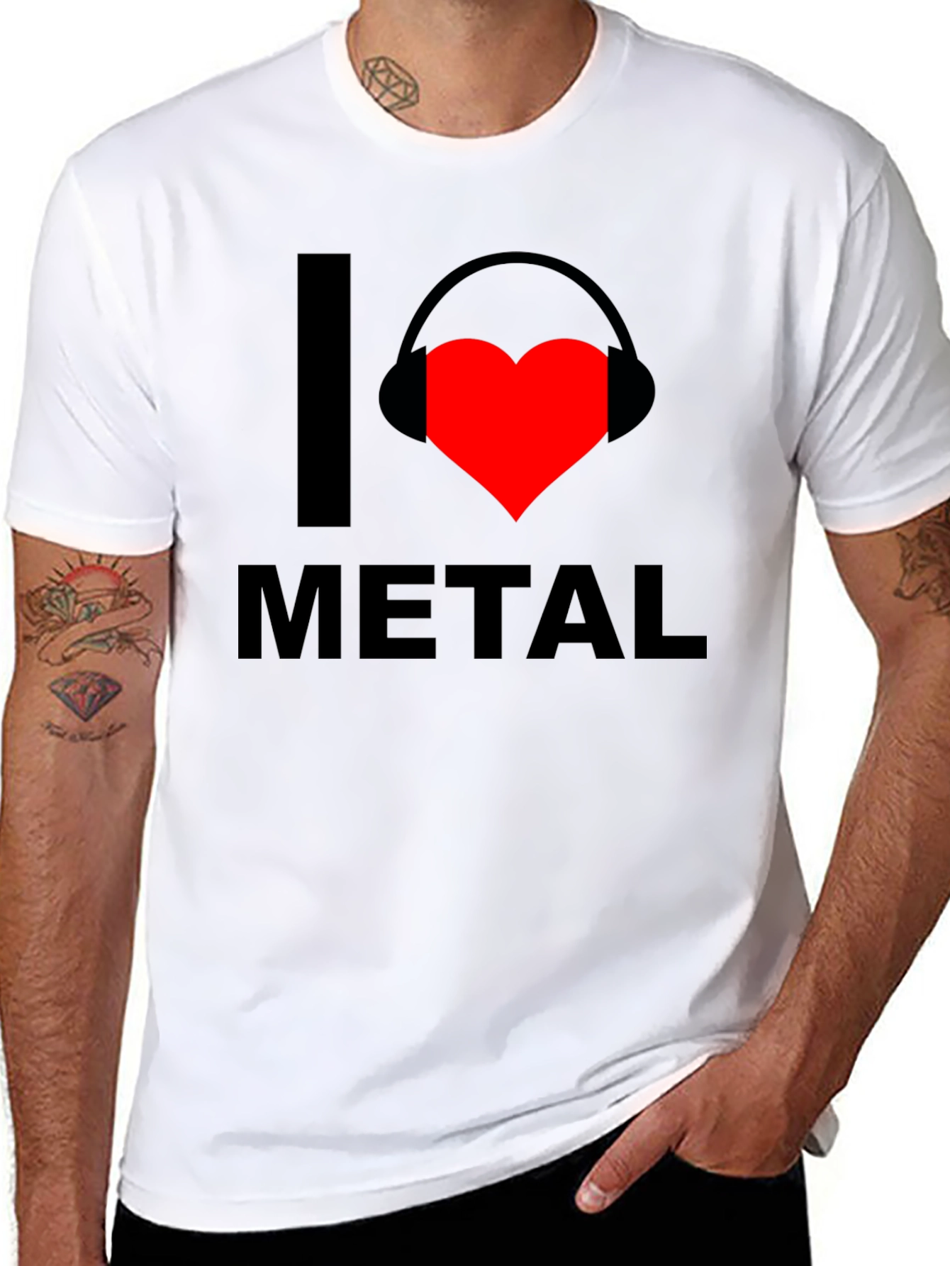 Black I Love Metal T-Shirt - Music Fan Tee view 8