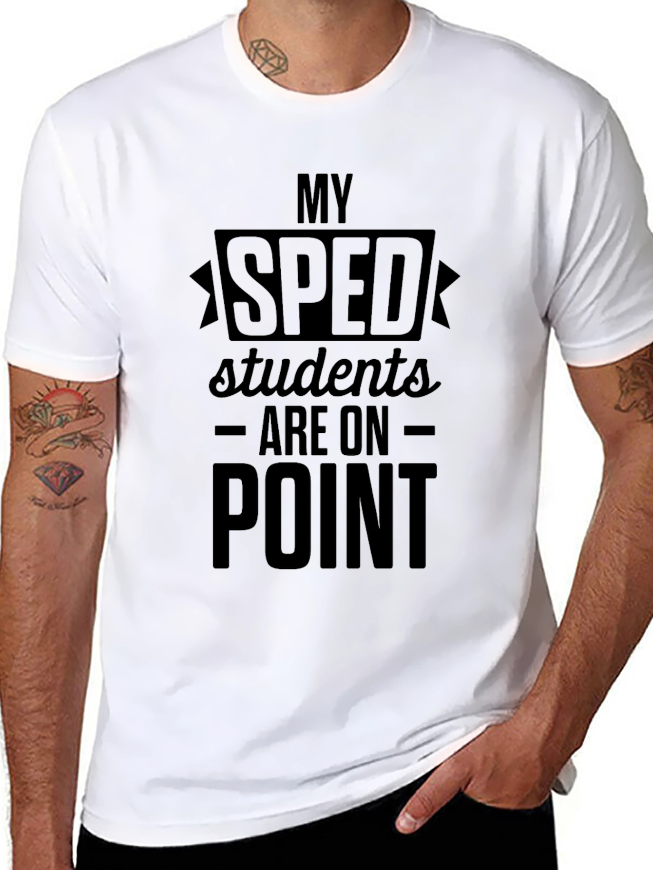 Black SPED Teacher T-Shirt - Students Are On Point view 8