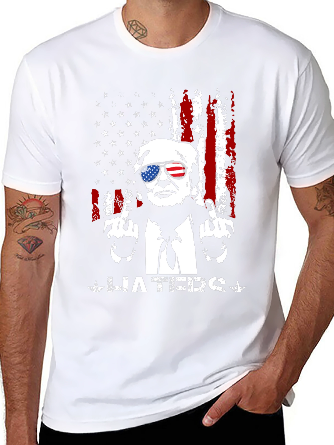 Black Trump Haters Graphic T-Shirt - Patriotic Design view 8