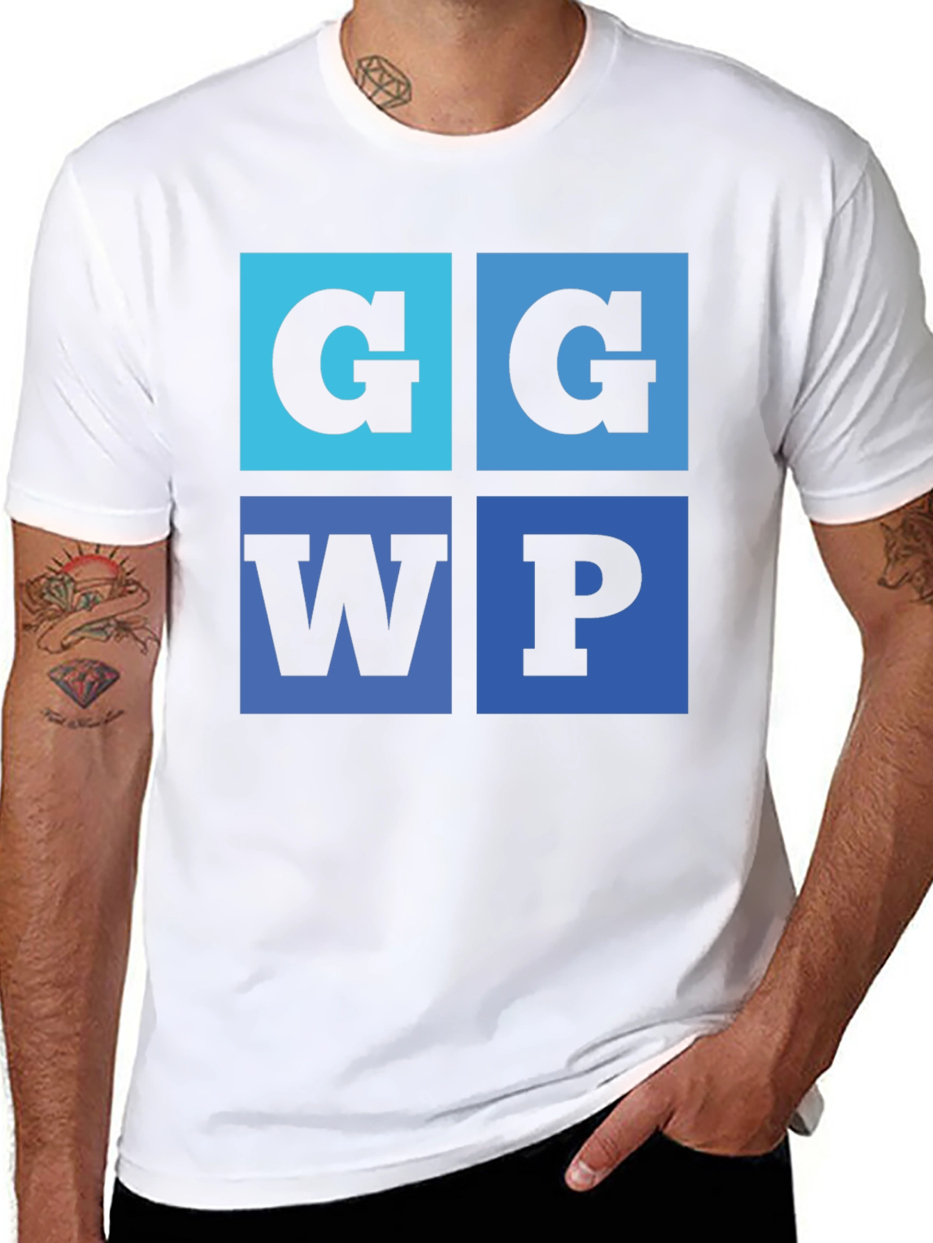 Black G G WP Graphic Tee - Cool Typography Design view 8