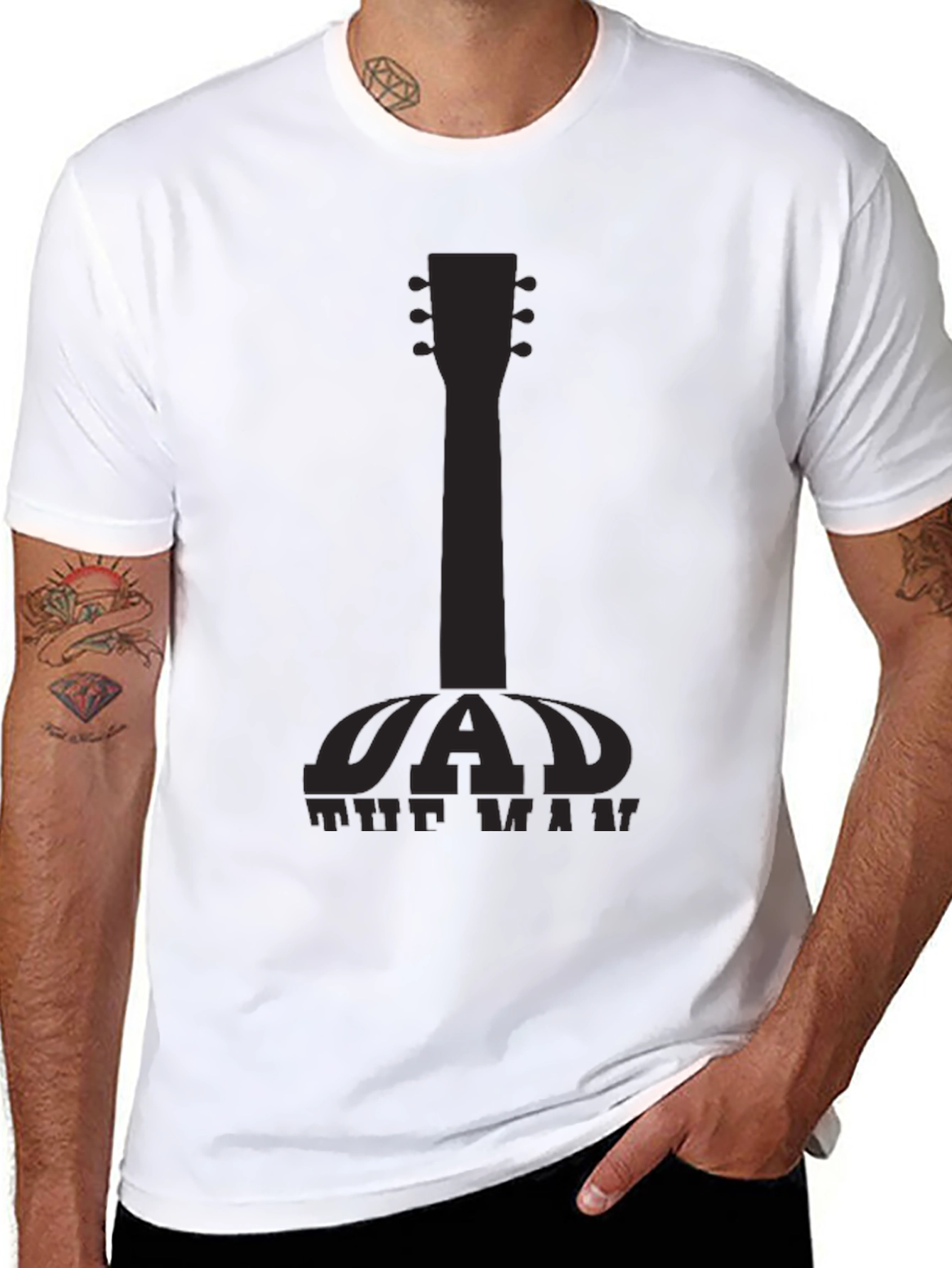 Black Dad The Man Guitar Graphic Tee view 8