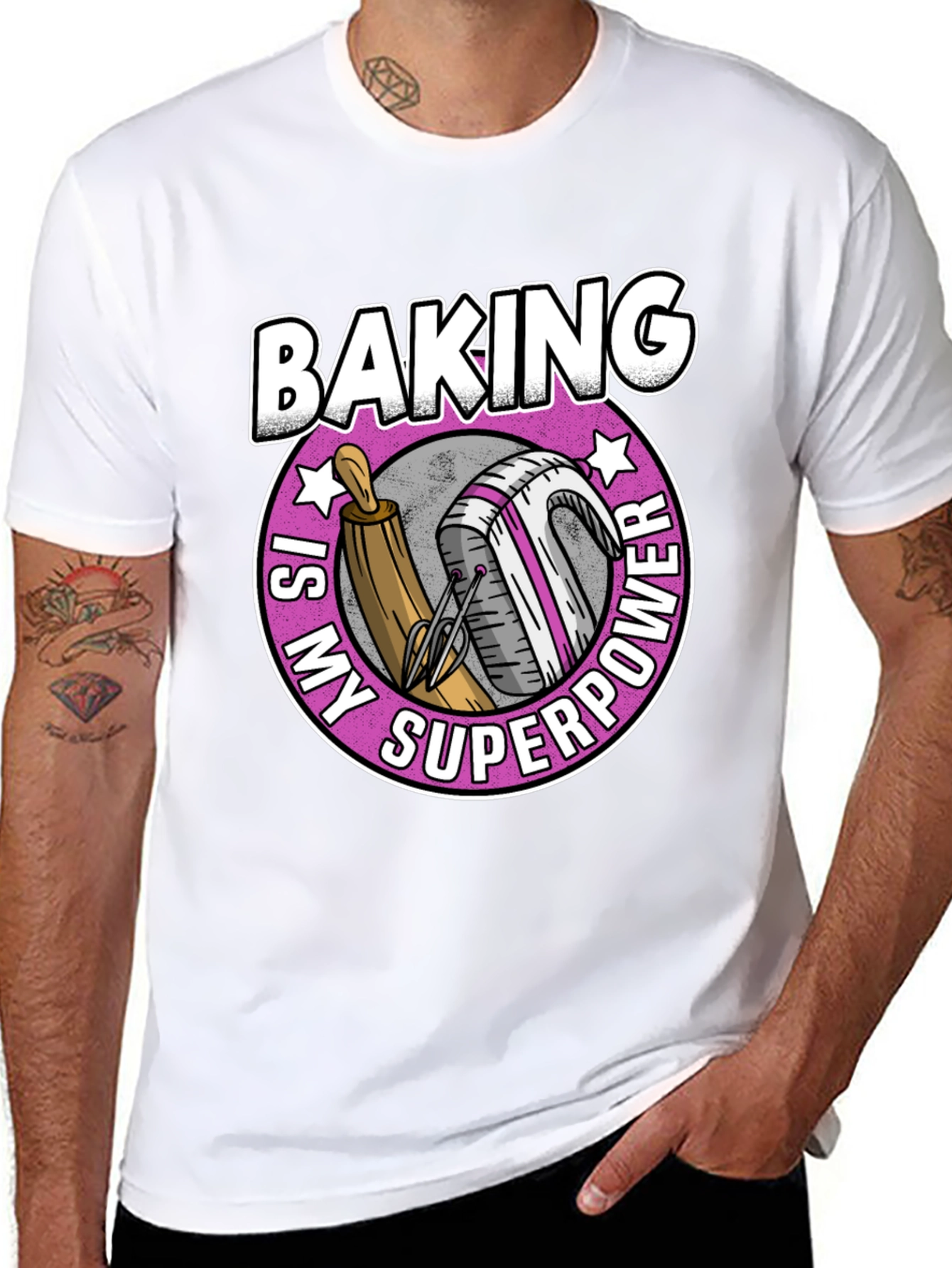 Black Baking Is My Superpower T-Shirt view 8