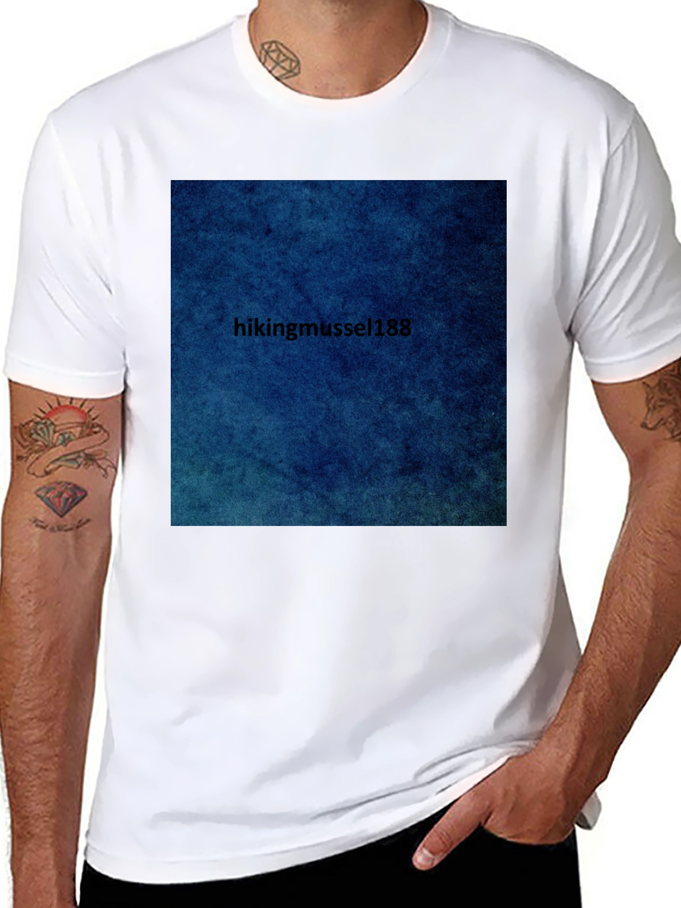 Black Unique Graphic Tee - Hikingmussel188 Design view 8