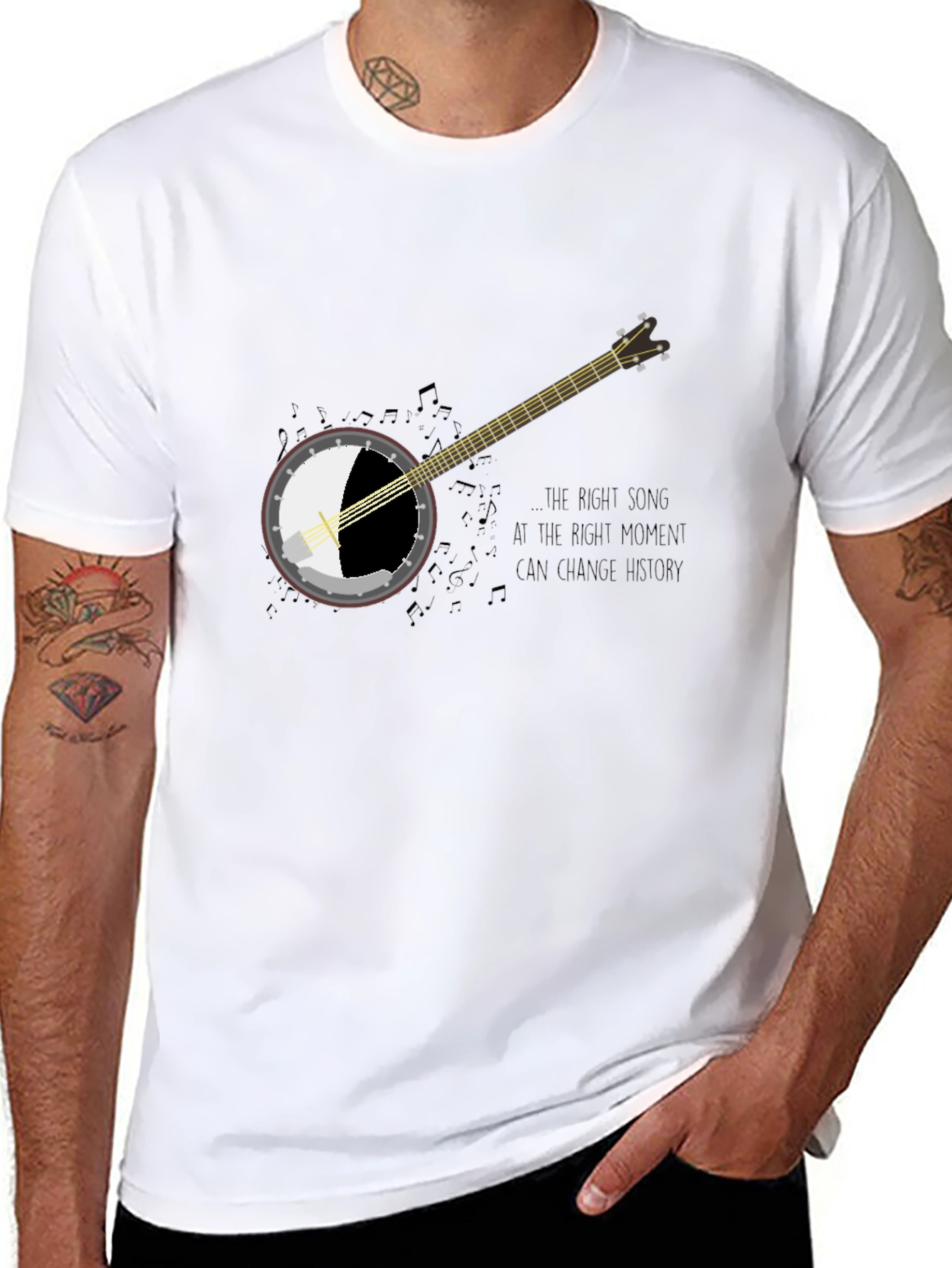 Black Banjo Graphic Tee - Music Changes History view 8