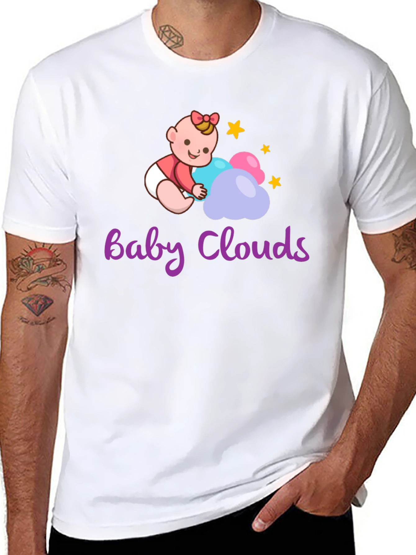 Baby Clouds Graphic T-Shirt - Cute Infant Design - 8